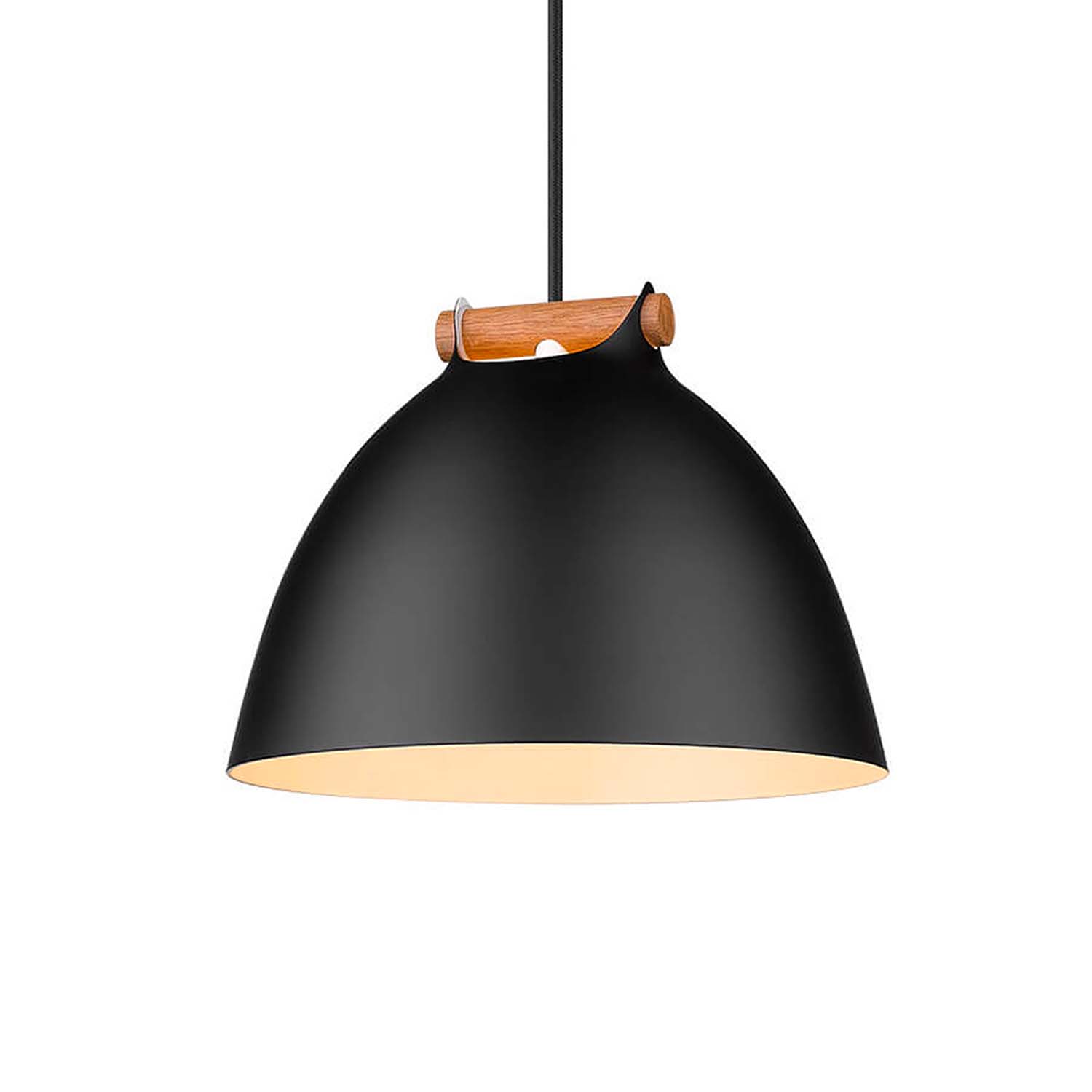 ARHUS - Suspension scandinave cloche en alu et bois