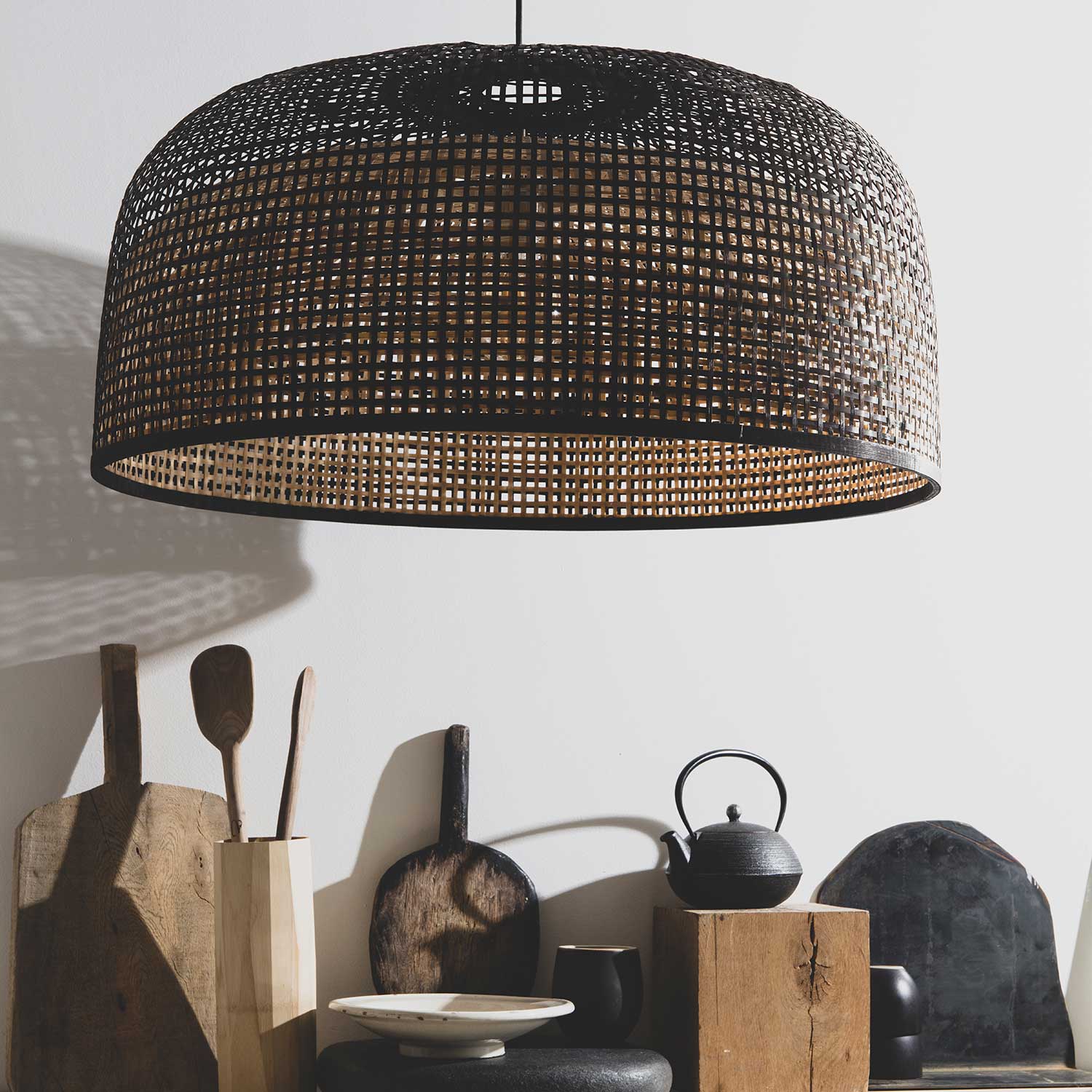 DOPPIO GRID - Suspension quadrillage en bambou fait main