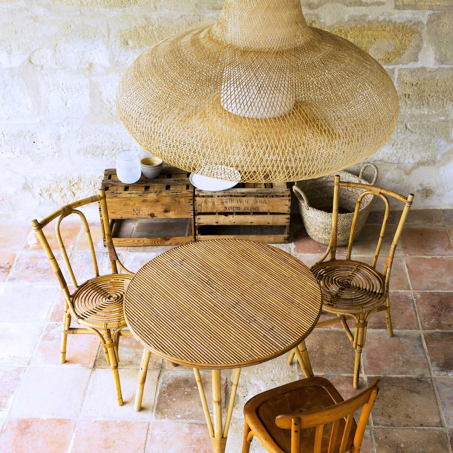 MAY – Pendelleuchte aus geflochtenem Bambus im Seaside-Stil