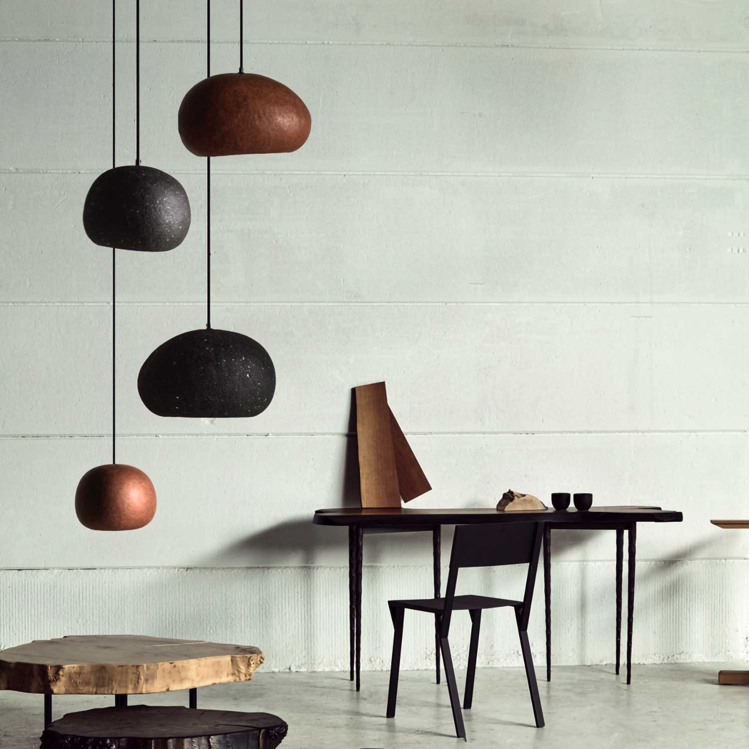 Pebble - Suspension wabi-sabi design en forme de galet