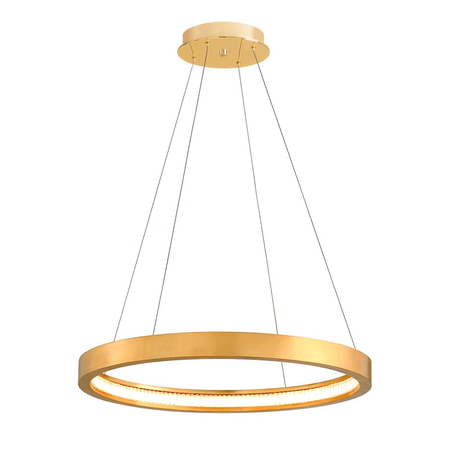 Jasmine - Lustre LED doré rond moderne pour salon