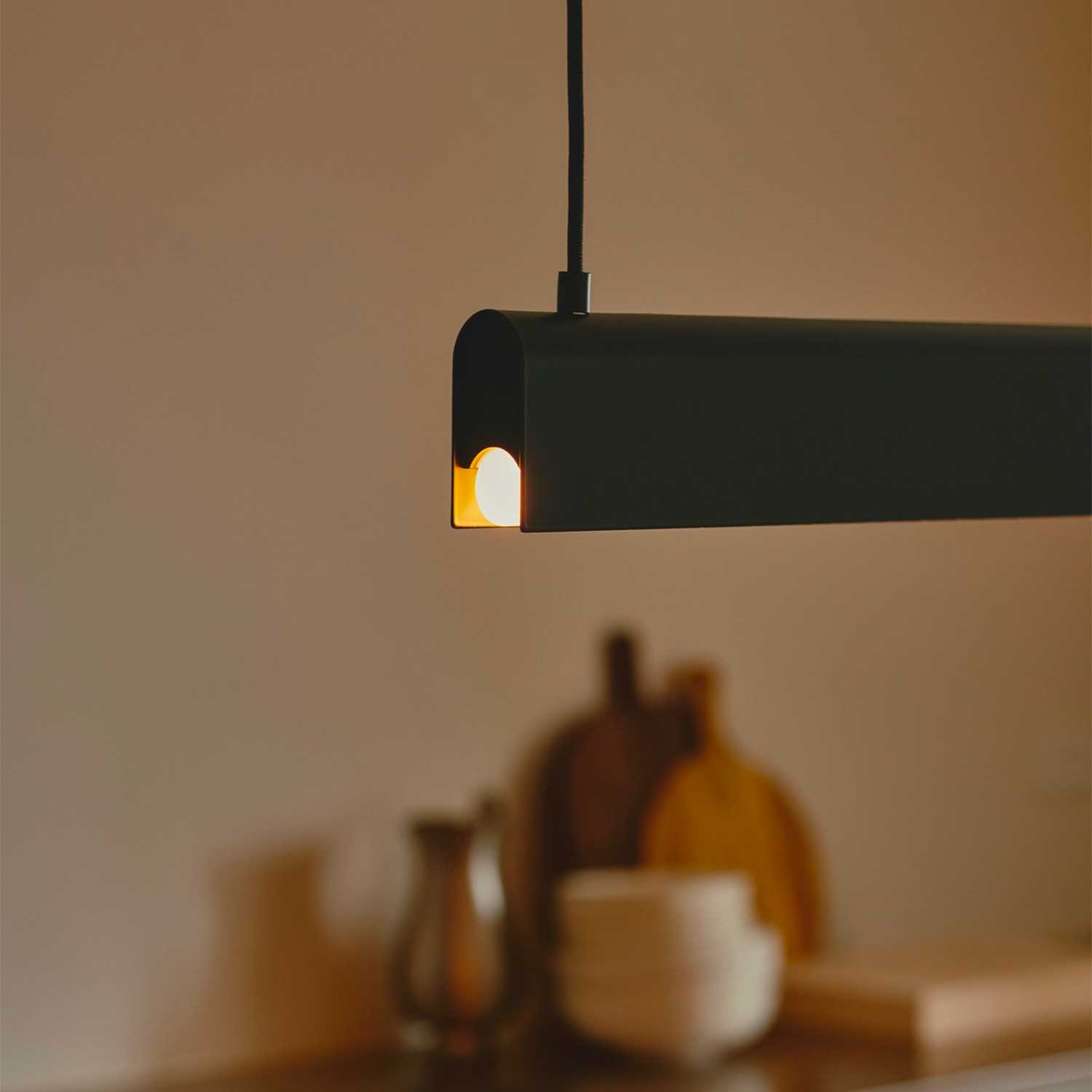 Beau - Lampada a sospensione LED nera per ufficio contemporaneo
