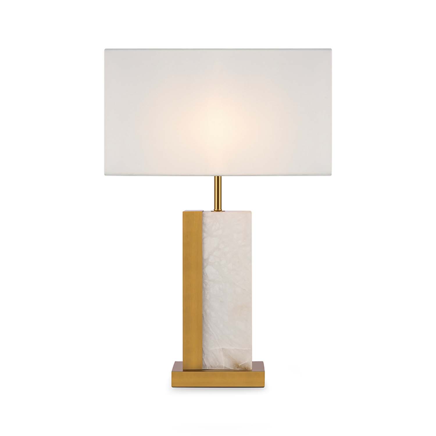 BIANCO - Lampe de chevet en marbre et laiton style hôtel