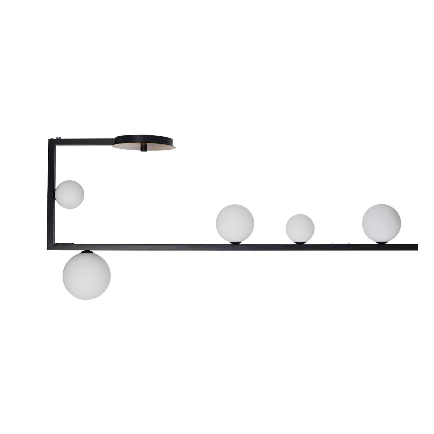 IDEAL LUX BIRDS black and brass ceiling light, glass balls