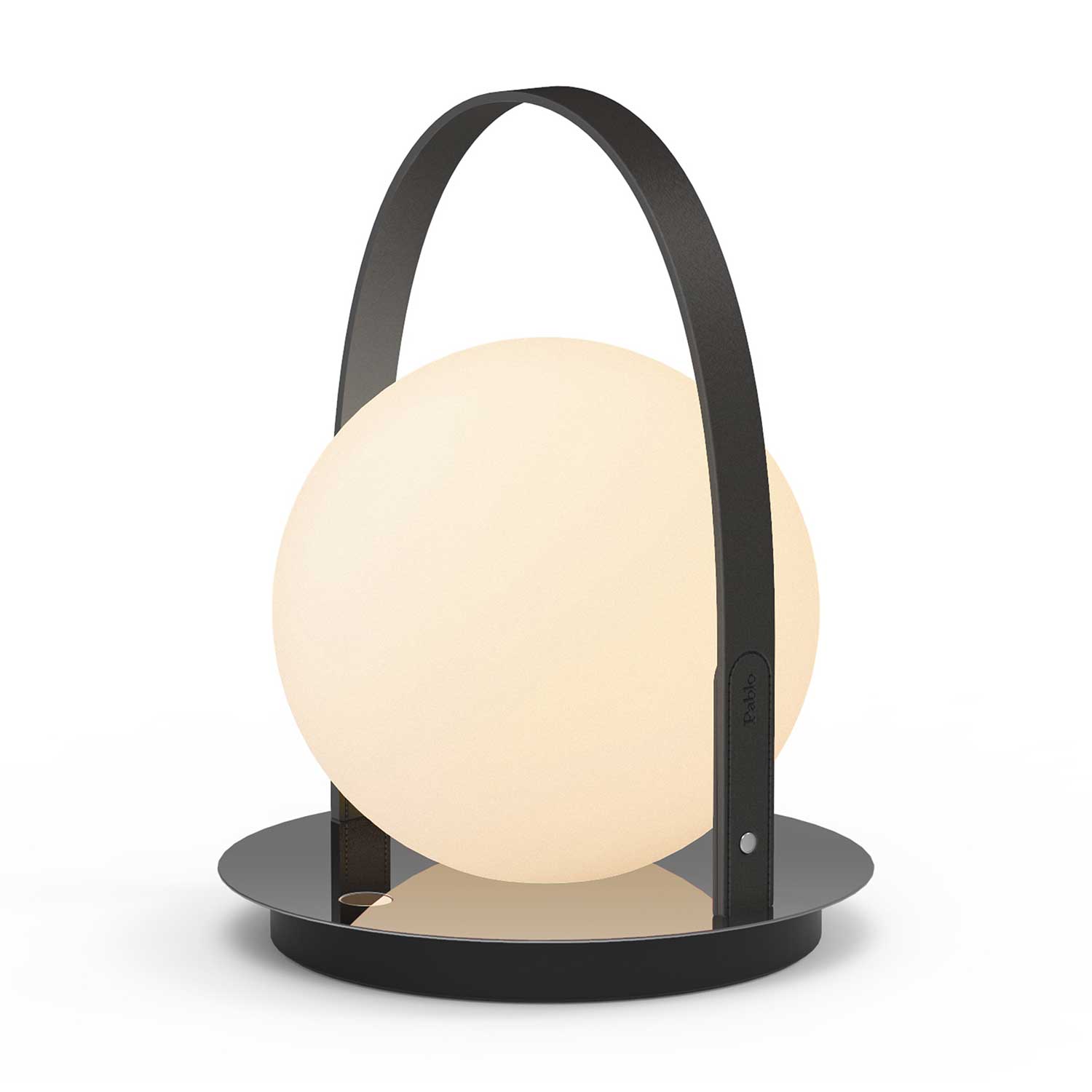 Bola Laterne - Tragbare LED-Leuchte aus Glas und Leder