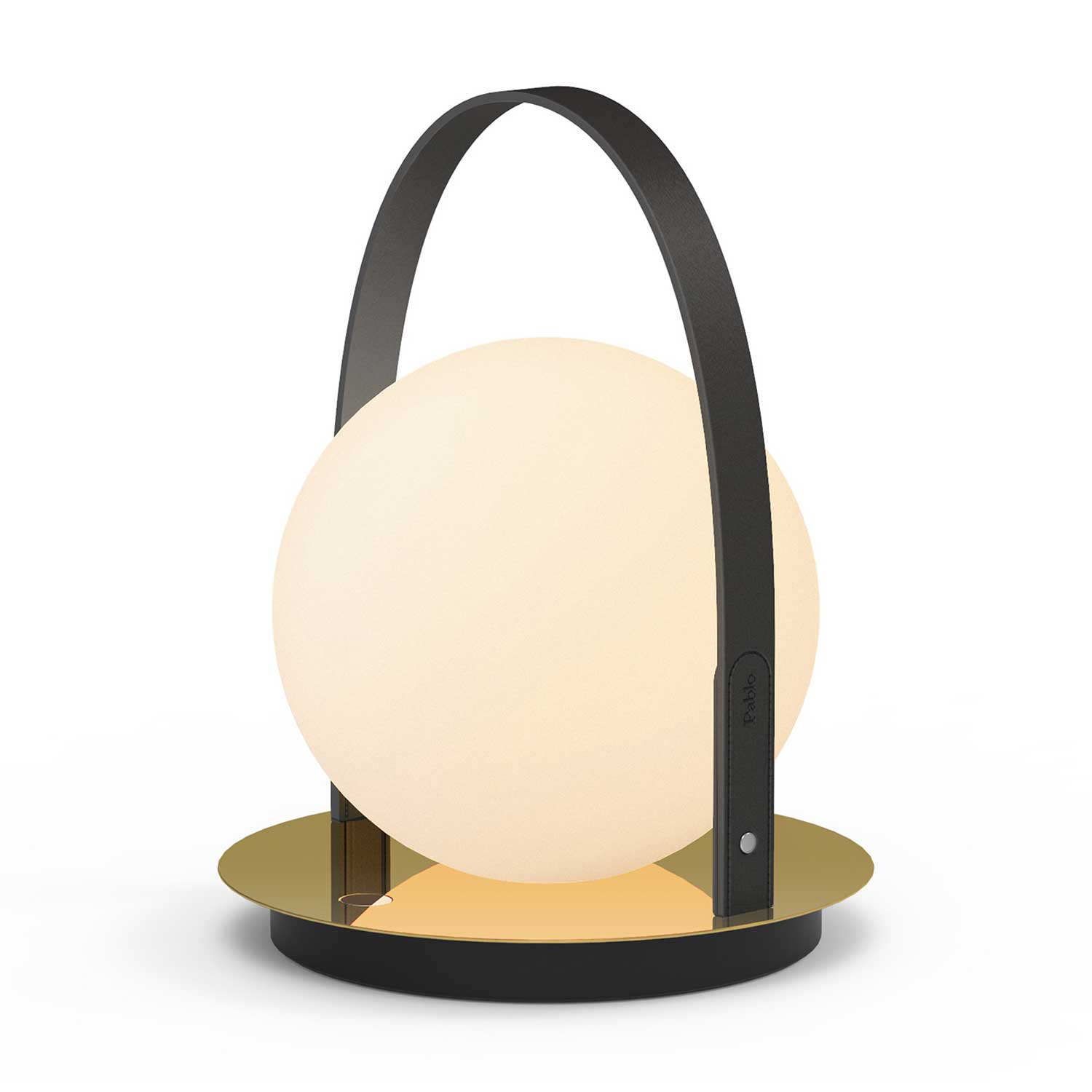 Bola Laterne - Tragbare LED-Leuchte aus Glas und Leder