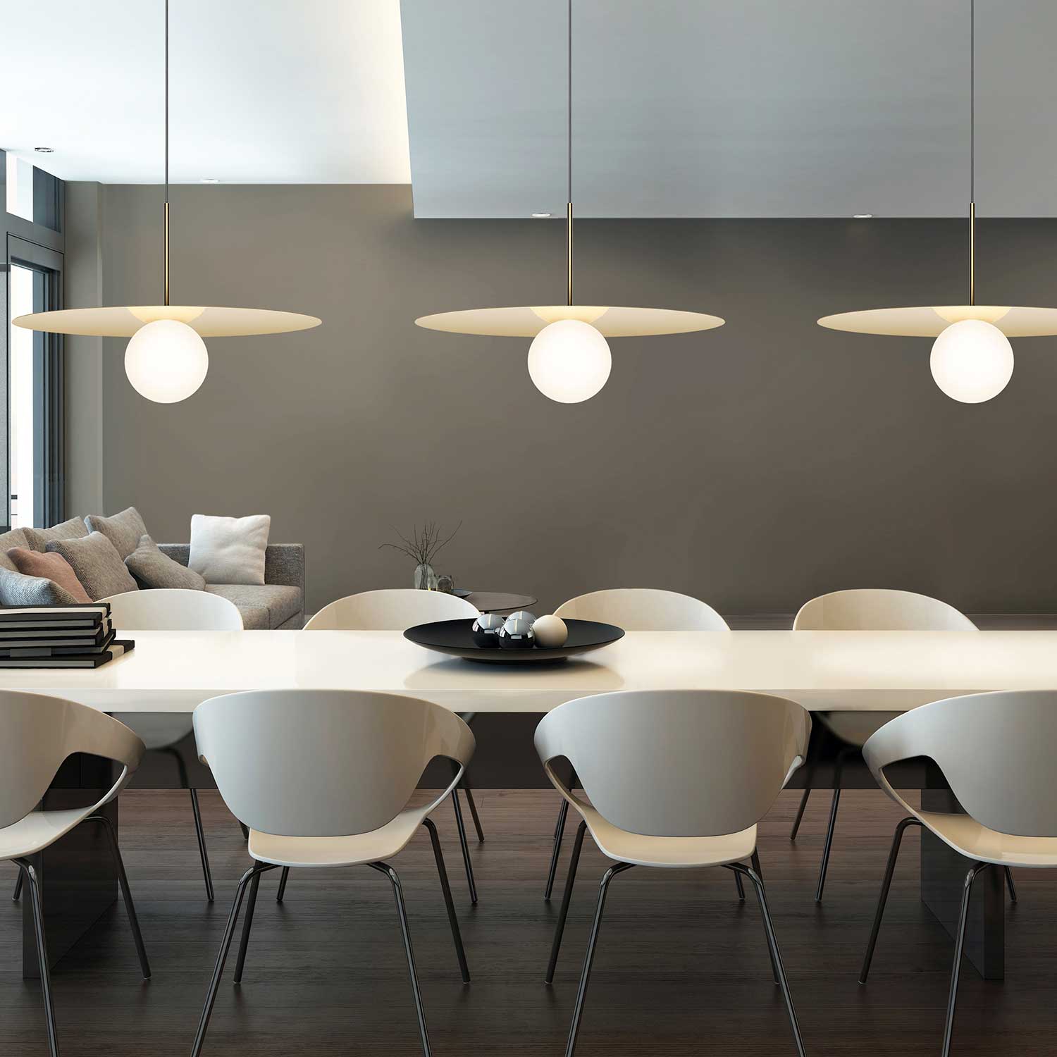 Bola Disc - Hängeleuchte mit integrierter dimmbarer LED-Scheibe