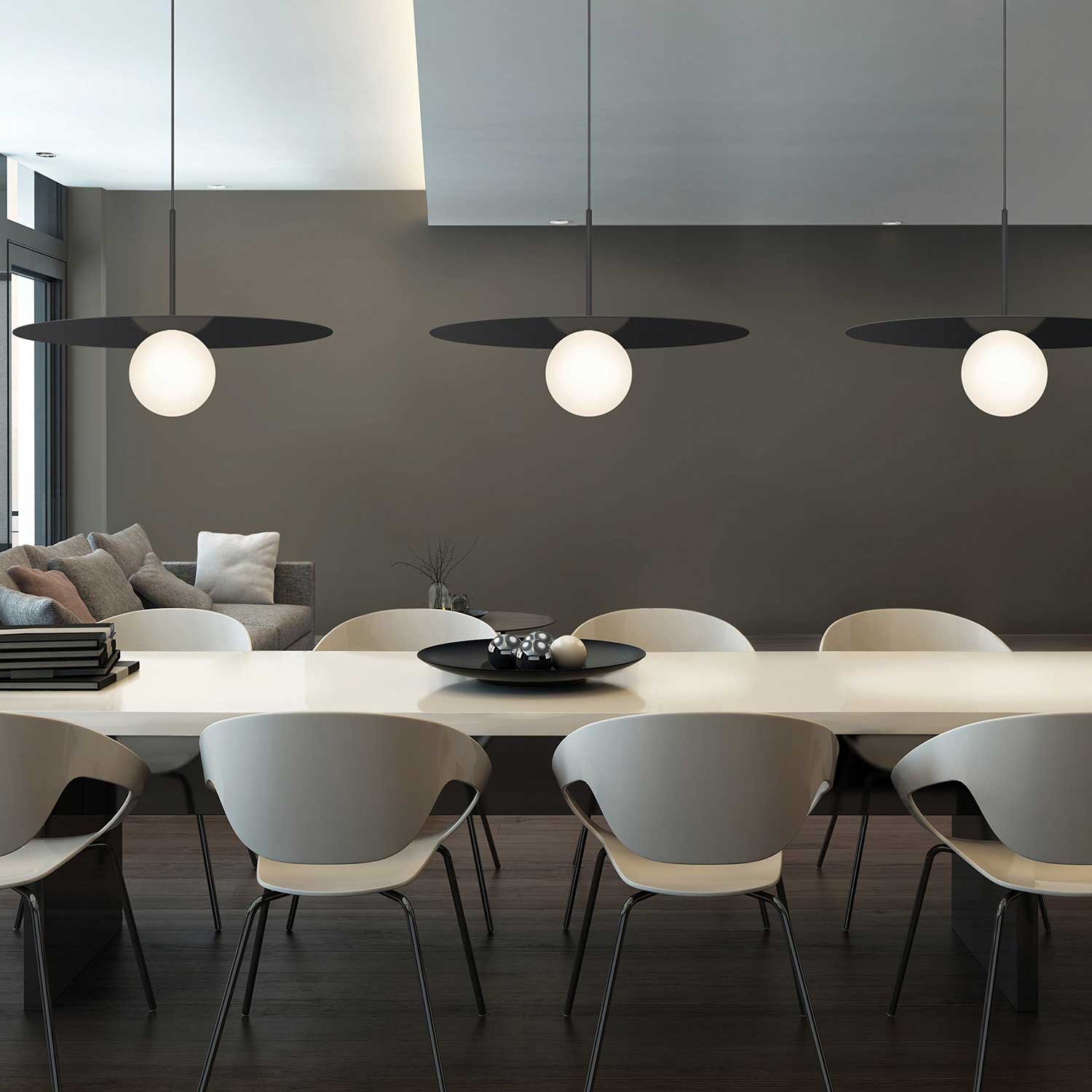 Bola Disc - Hängeleuchte mit integrierter dimmbarer LED-Scheibe