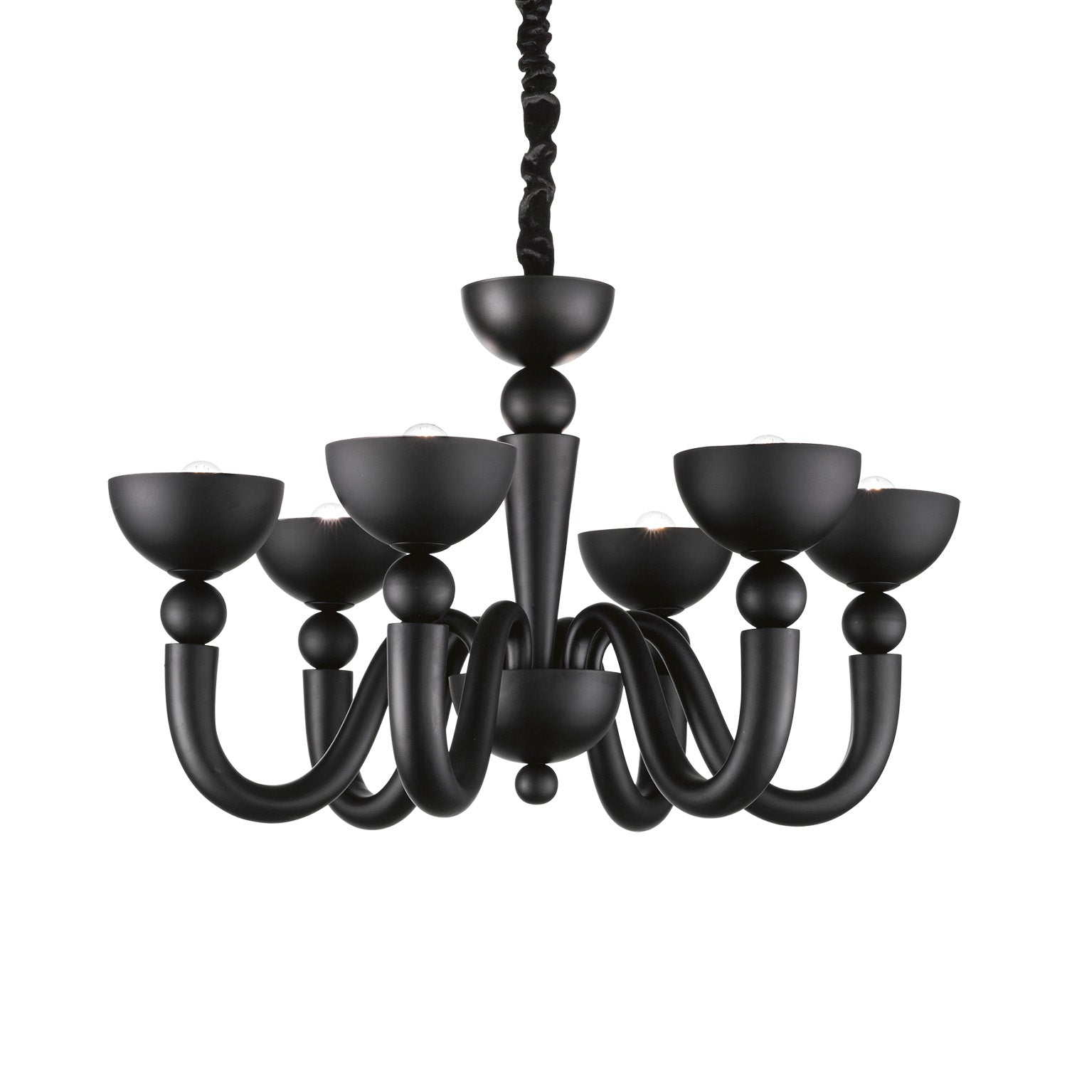 BON BON - Lustre chandelier design en acier noir ou blanc