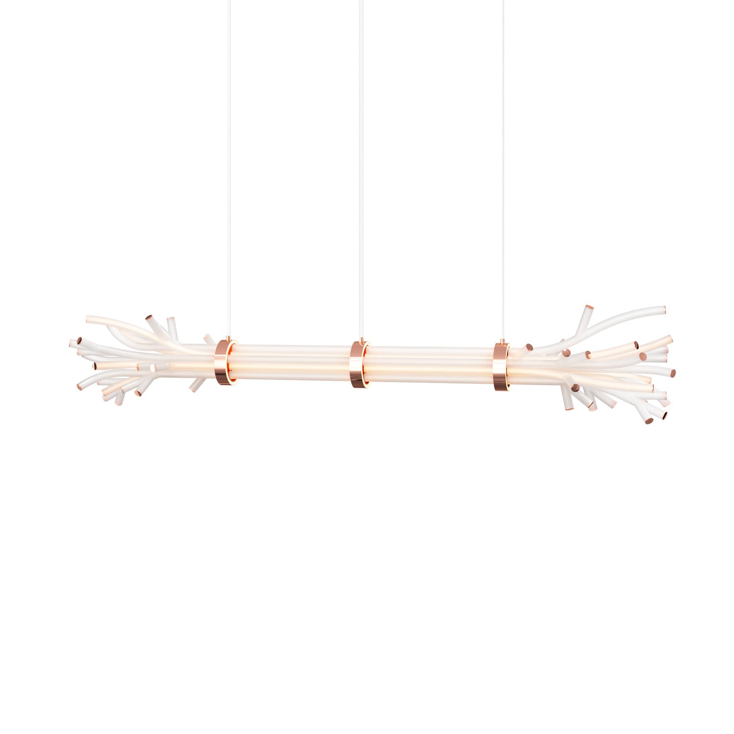 BRANCHY White - Suspension luxueuse fagot de bois en verre