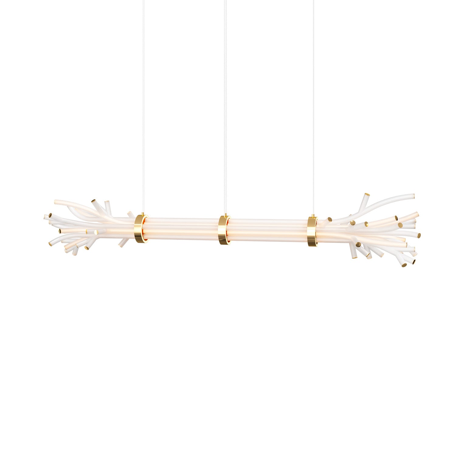 BRANCHY White - Suspension luxueuse fagot de bois en verre
