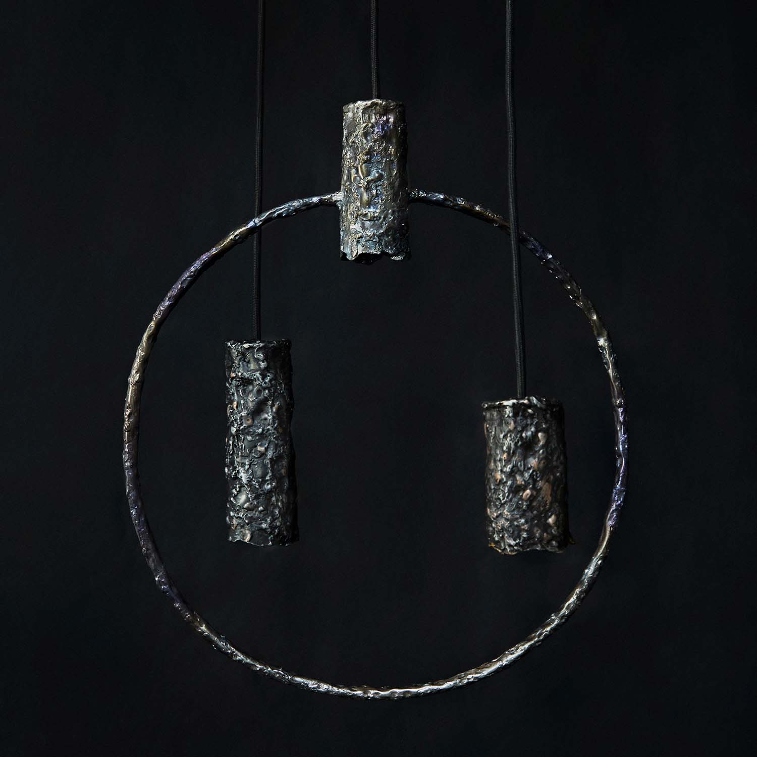 BRONZE SET - Suspension industrielle en bronze ou métal brut