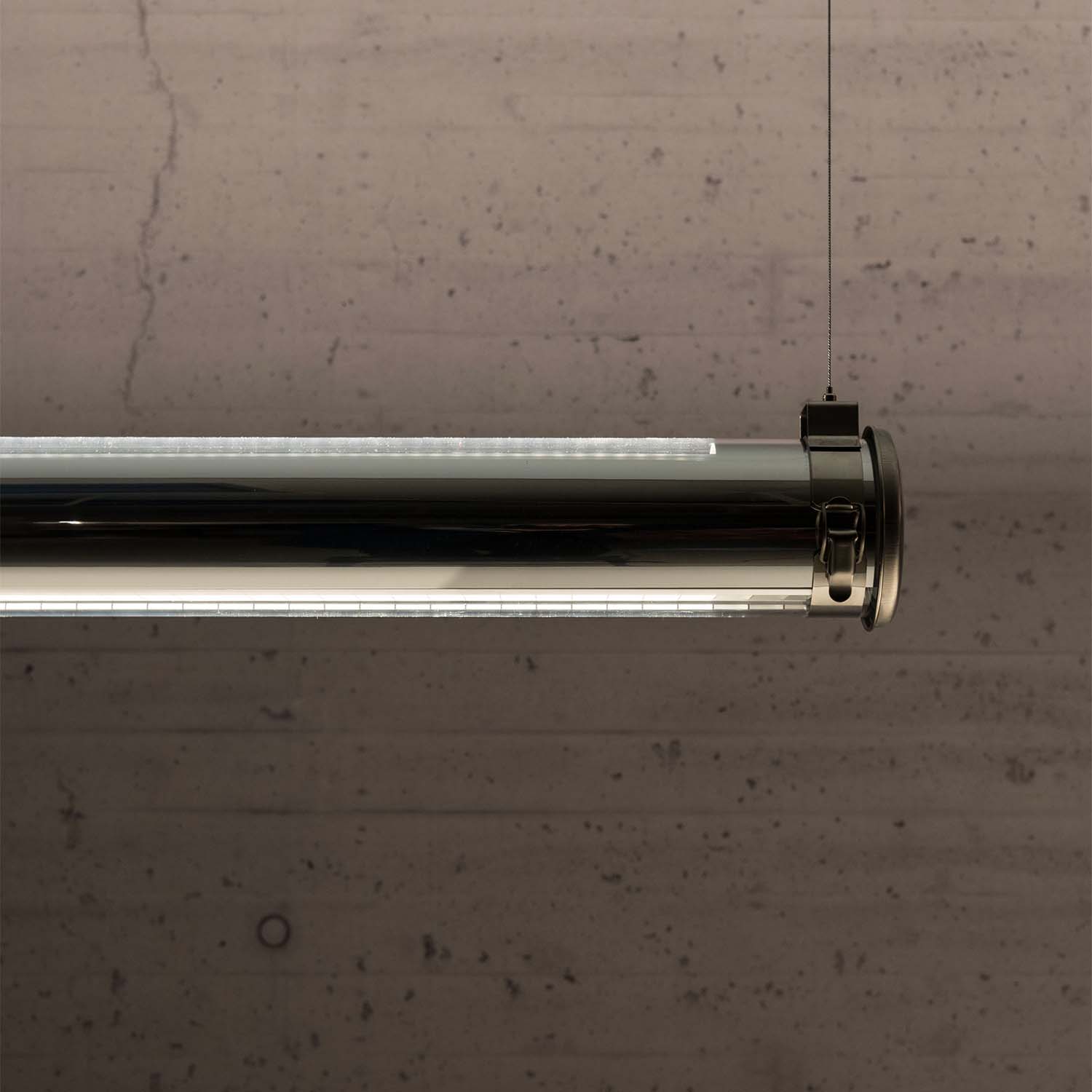 BRUEGHEL D/I - Suspension tube en acier style industriel étanche IP68