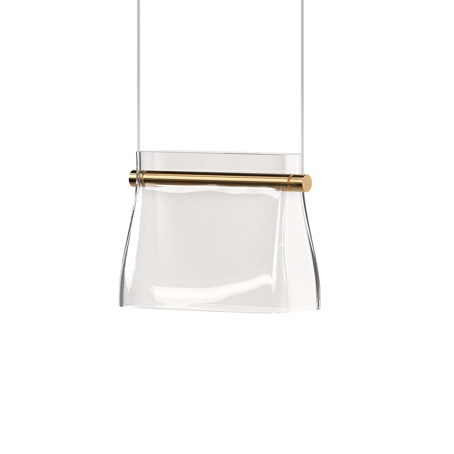 CABARET - LED suspension in glass and gold metal