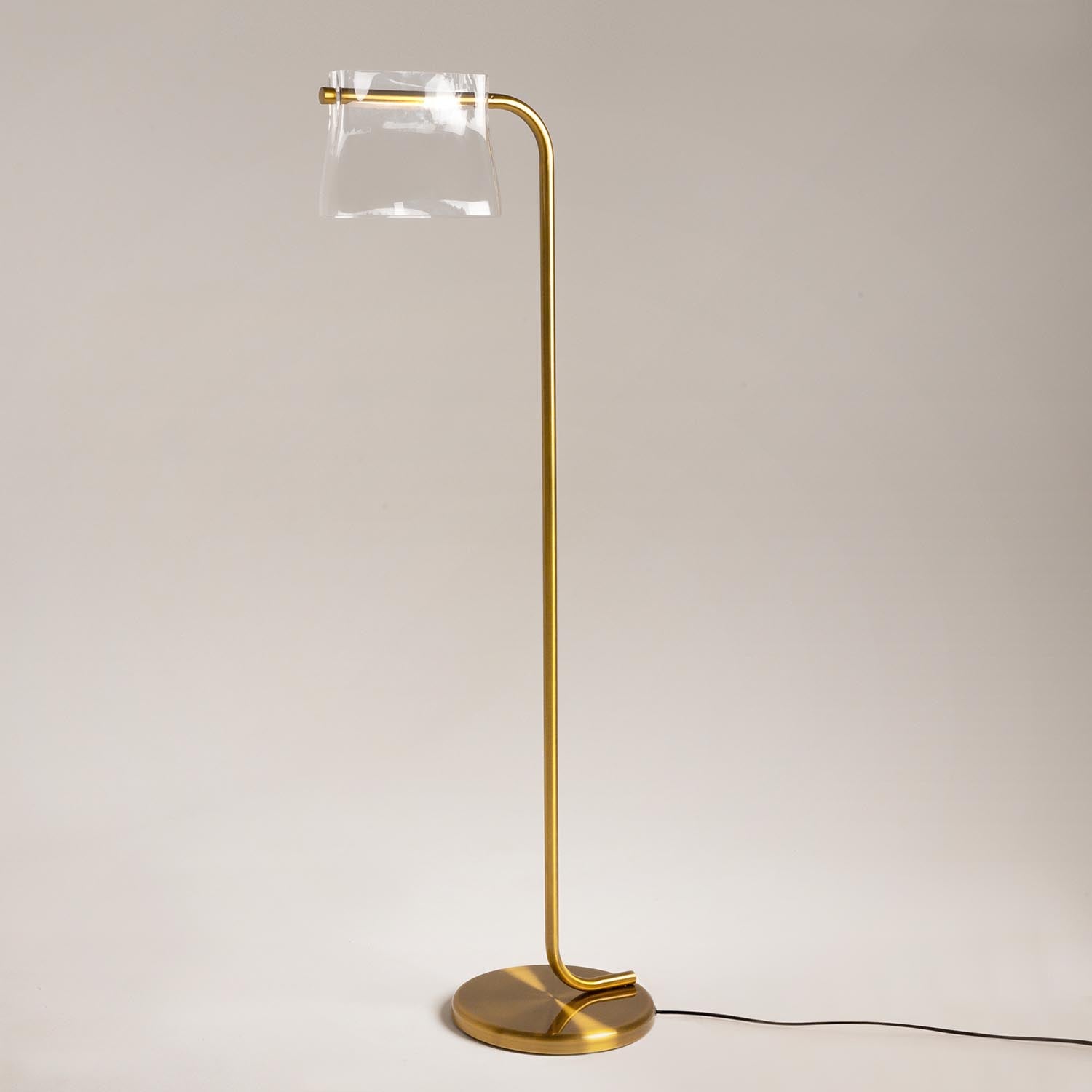 CABARET - LED floor lamp on stand in gold metal and glass