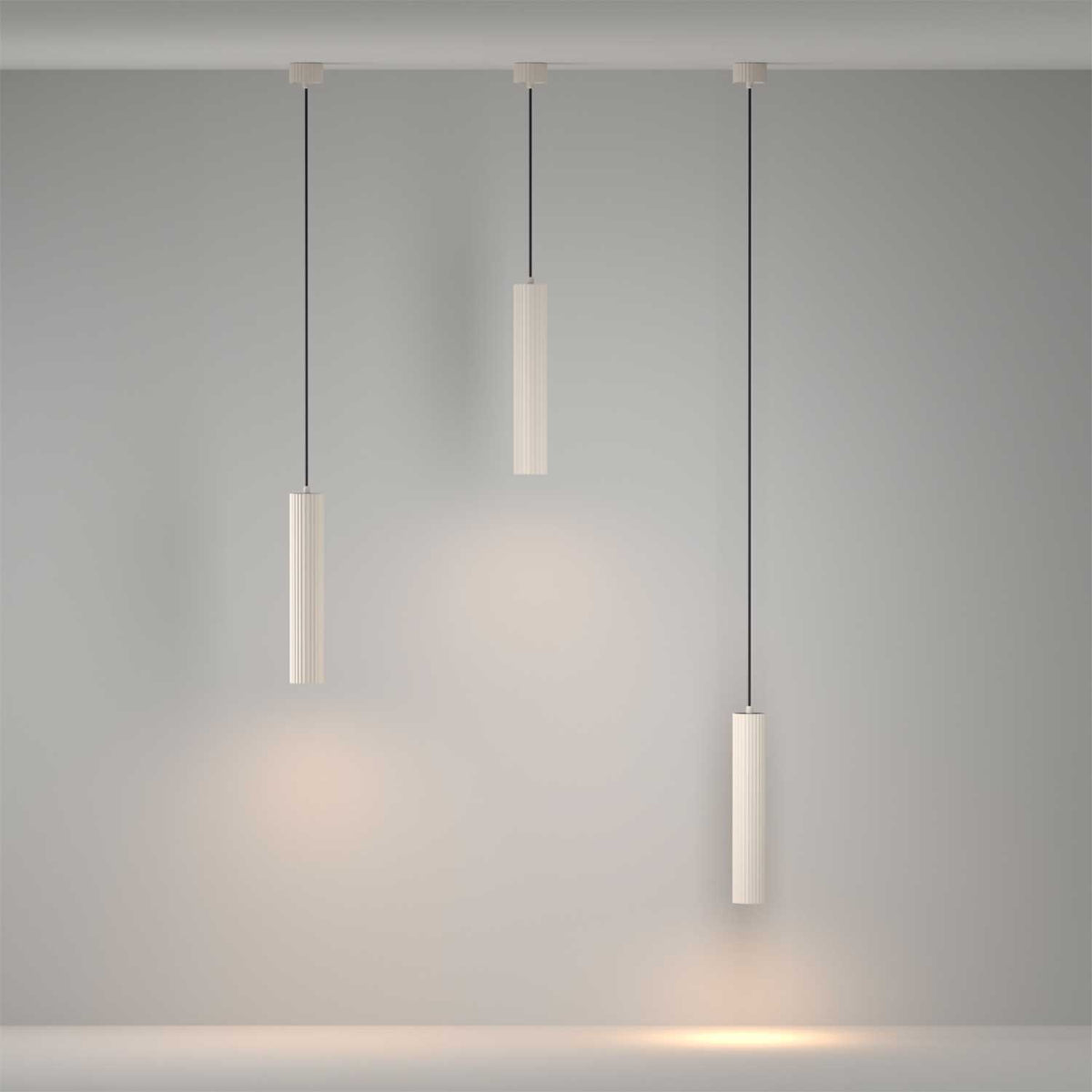 Calipso - Lámpara colgante acanalada tubo de aluminio diseño para cocina