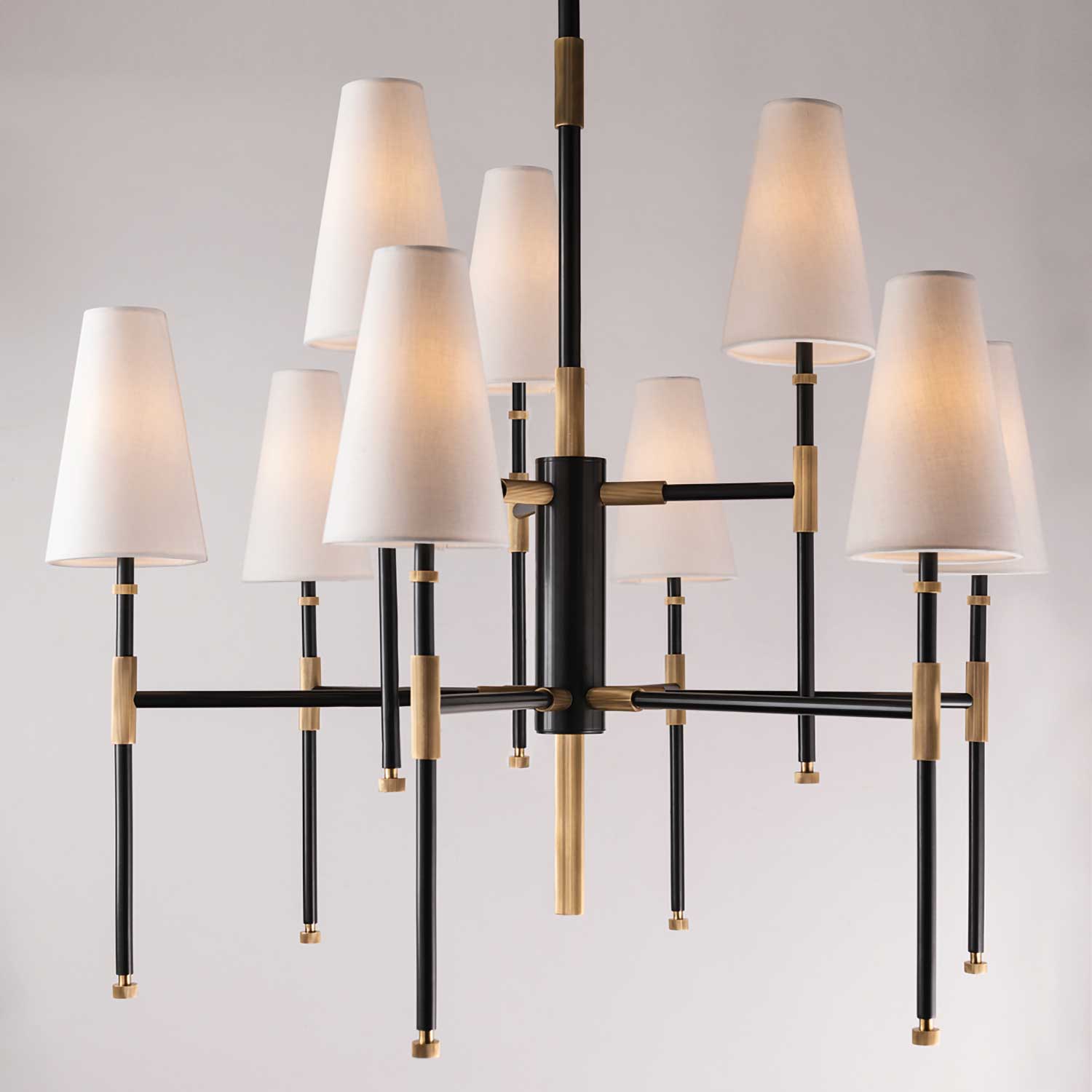 Bowery - Chic brass or steel pendant light for living room