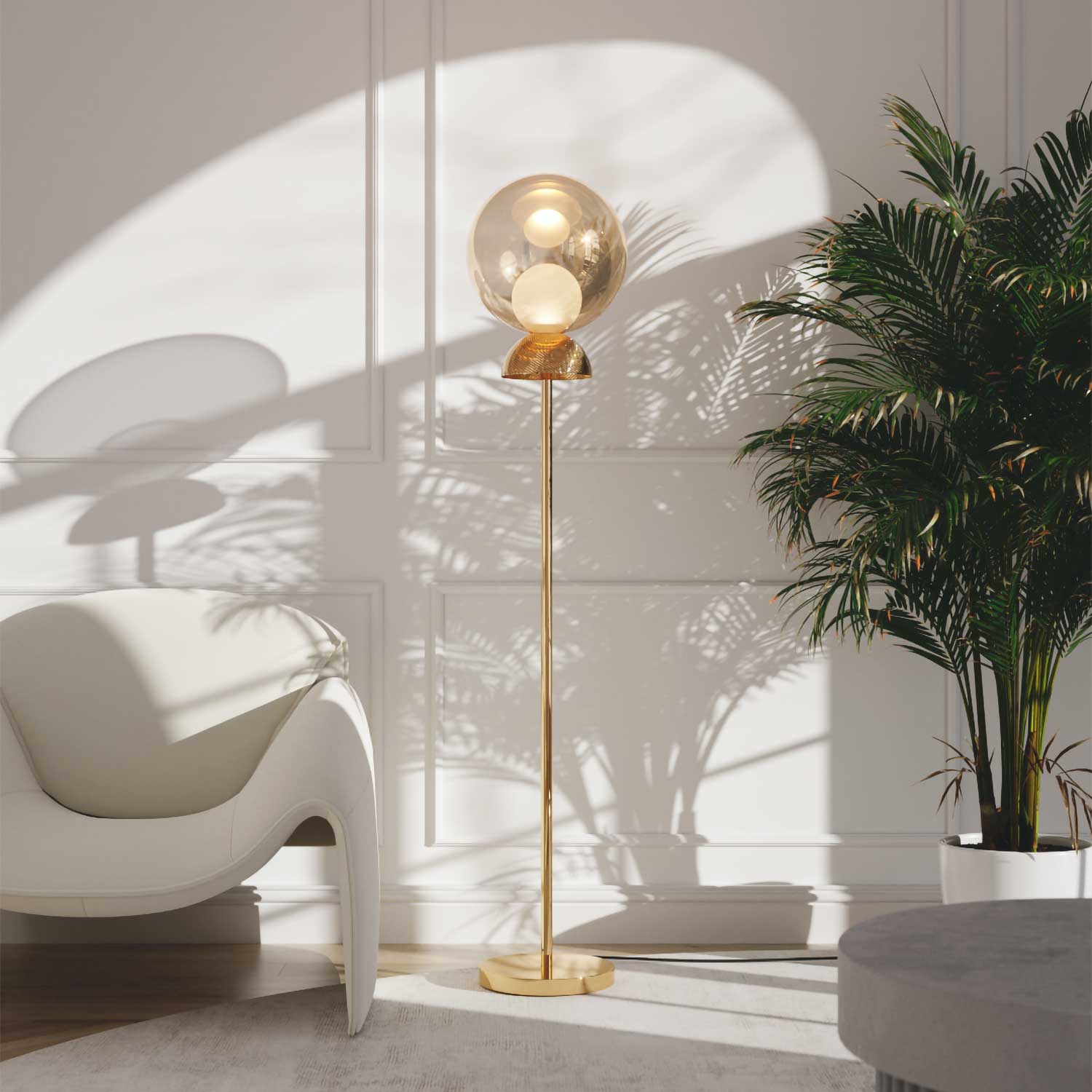 CHARM - Lampadaire sur pied luxueux en verre moderne