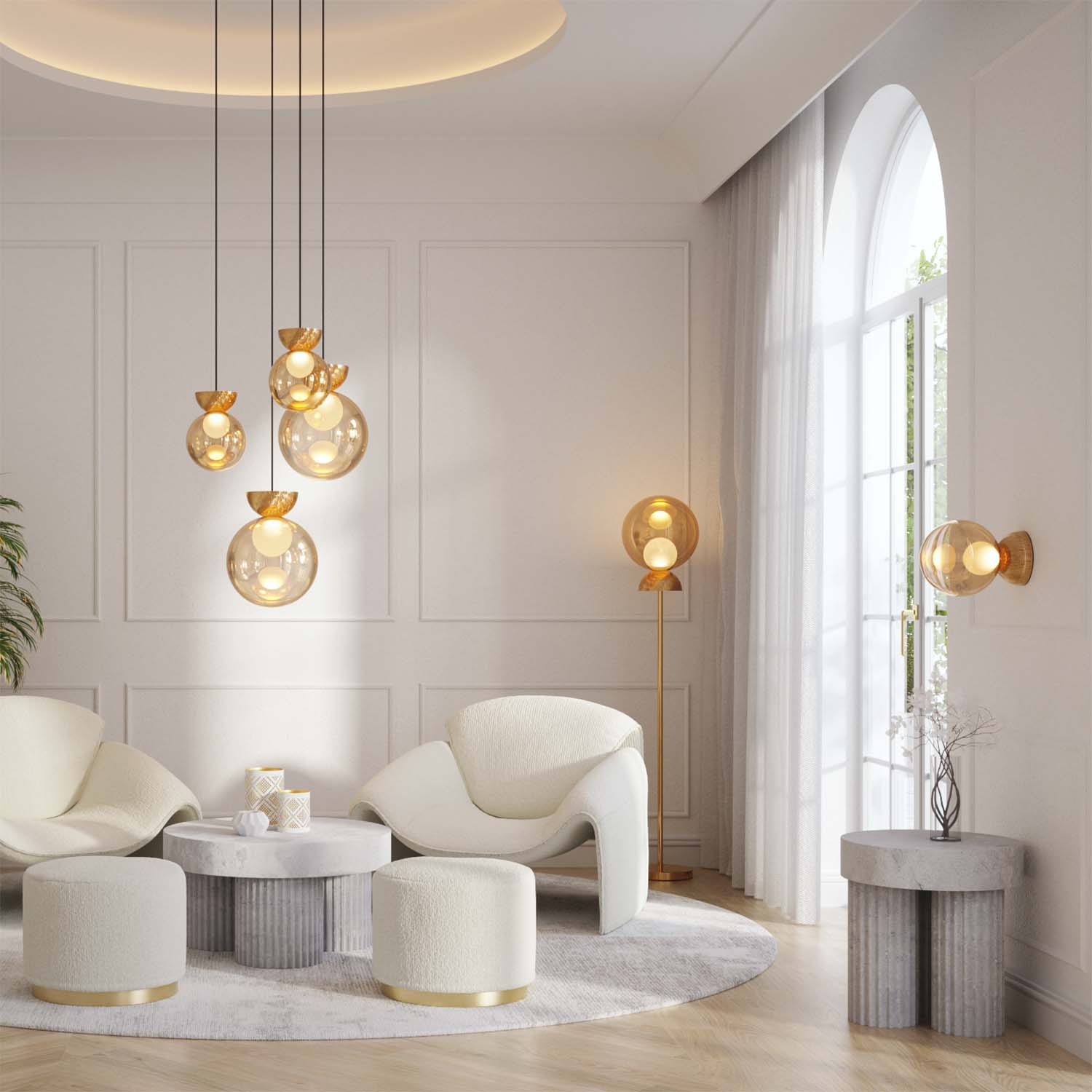 CHARM - Lampadaire sur pied luxueux en verre moderne