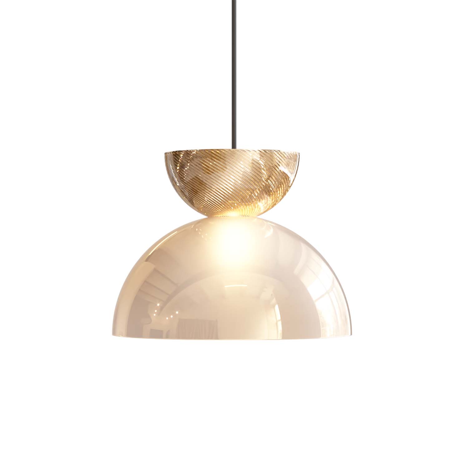 CHARM - Suspension luxueuse demi-lune en verre moderne