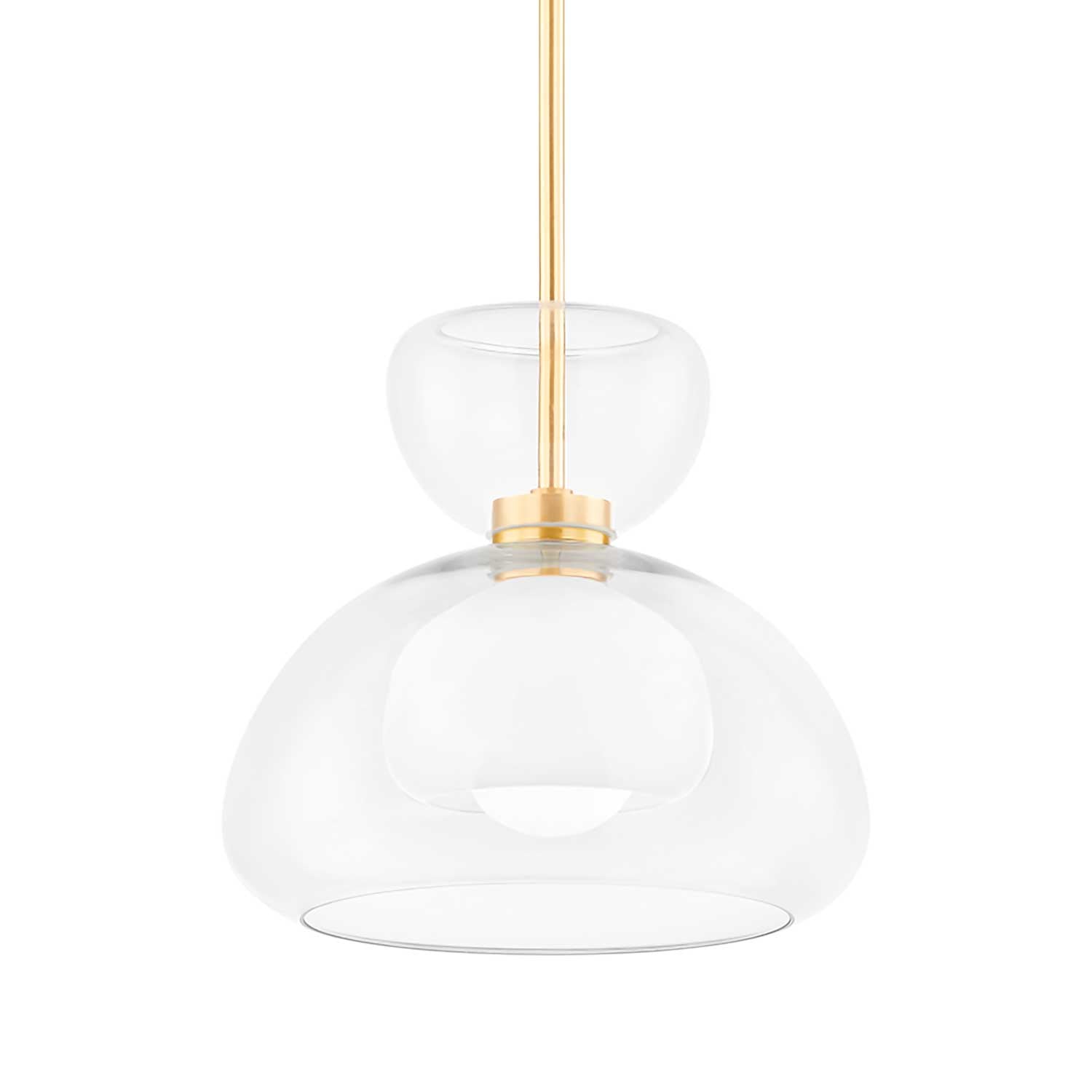Cortney - Glass and brass pendant light for chic Art Deco kitchen