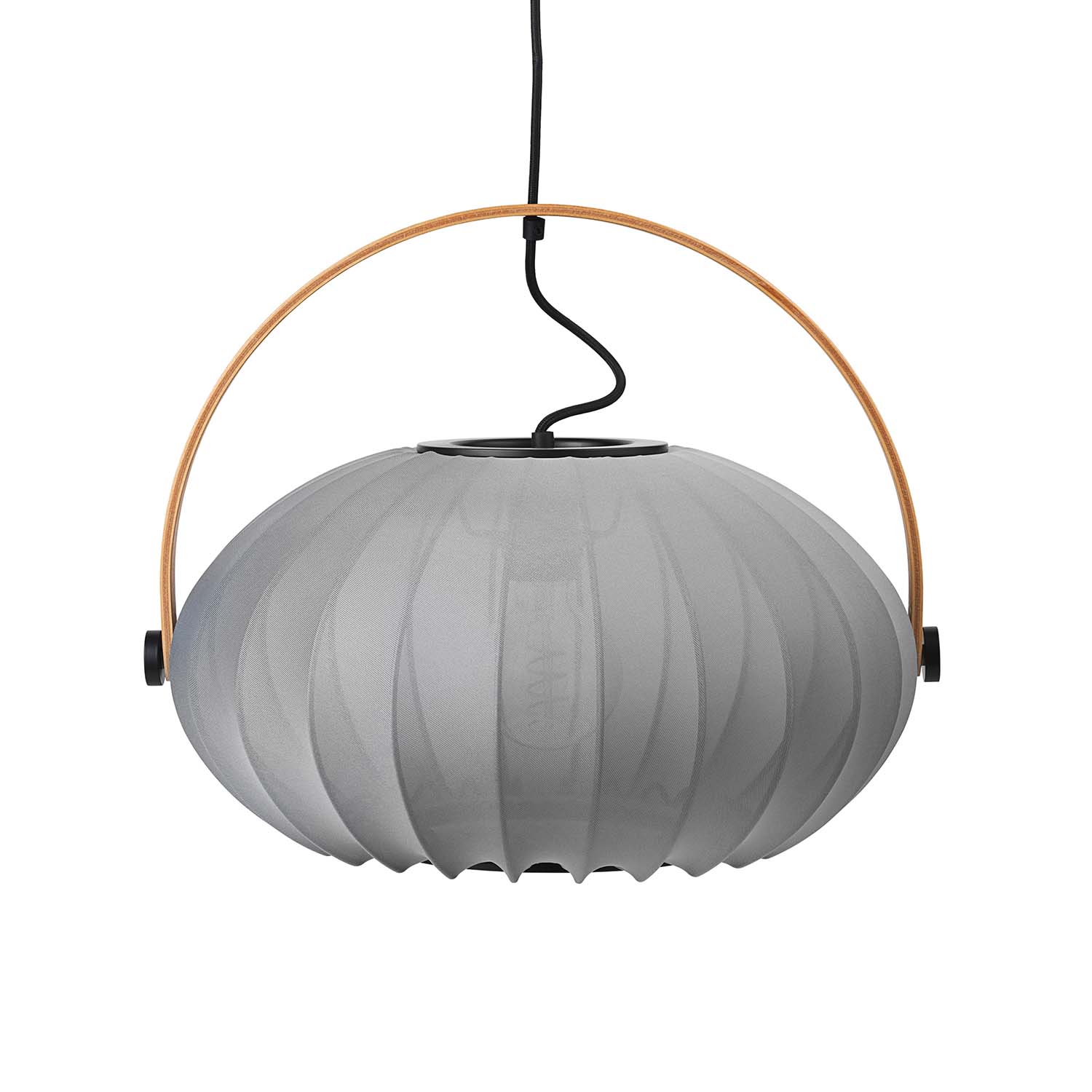 DC TEXTILE - Suspension ovale en tissu design lanterne japandi