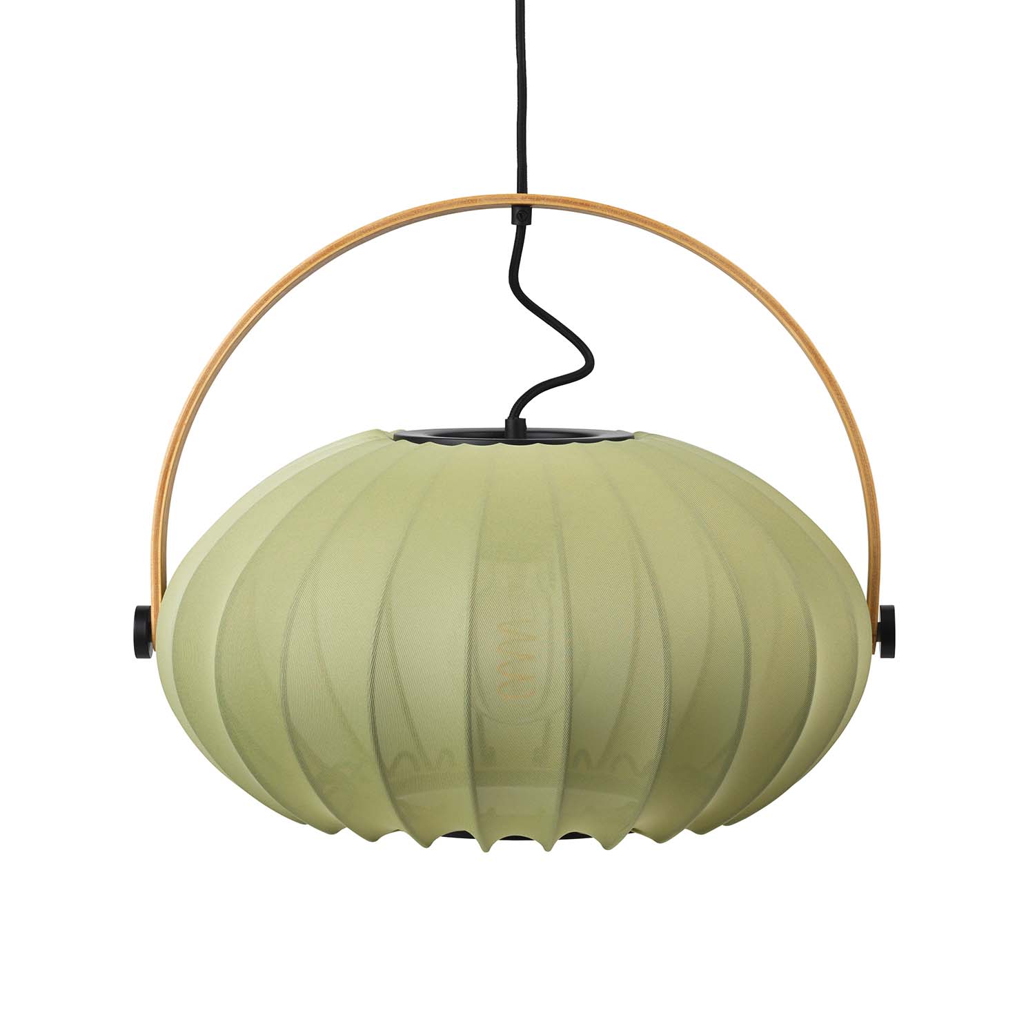 DC TEXTILE - Suspension ovale en tissu design lanterne japandi