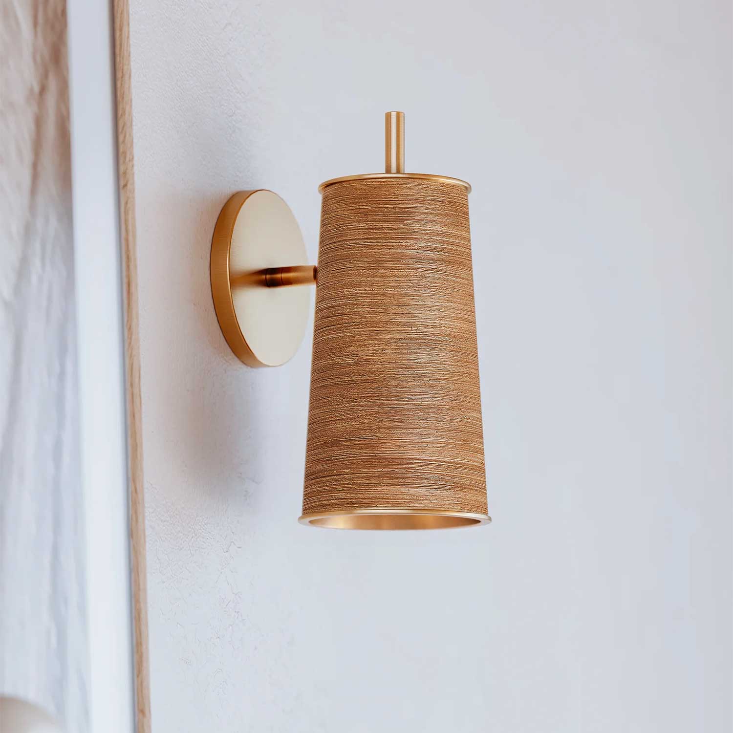 Delran - Goldene Wandlampe aus Stahl im Art-déco-Stil für Wohnzimmer