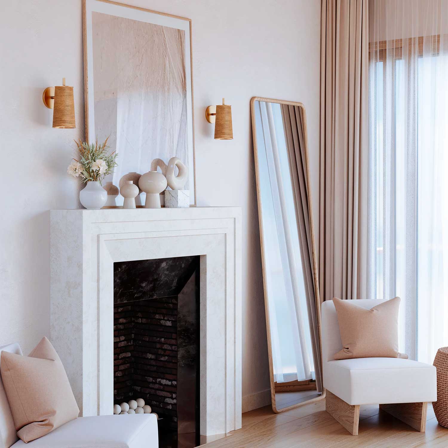 Delran - Goldene Wandlampe aus Stahl im Art-déco-Stil für Wohnzimmer