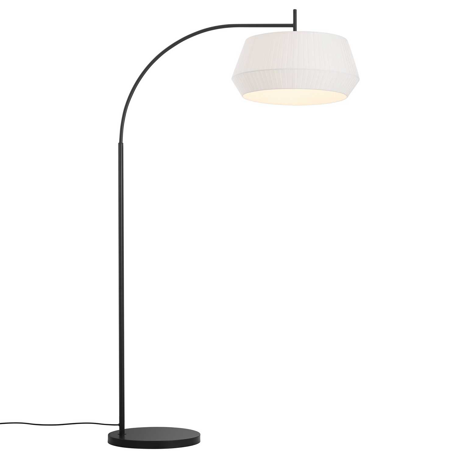 Dicte - Lampadaire en métal et tissu pour salon contemporain