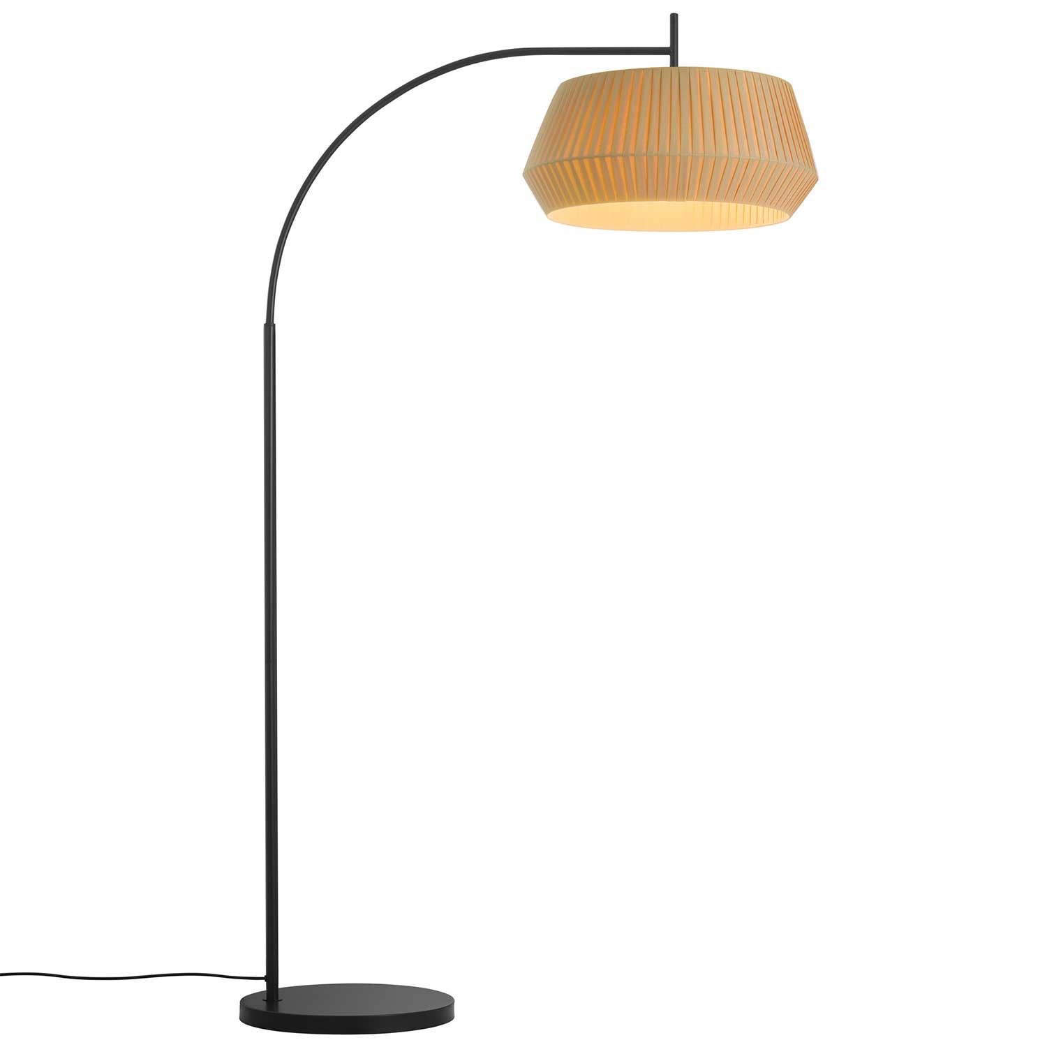 Dicte - Lampadaire en métal et tissu pour salon contemporain