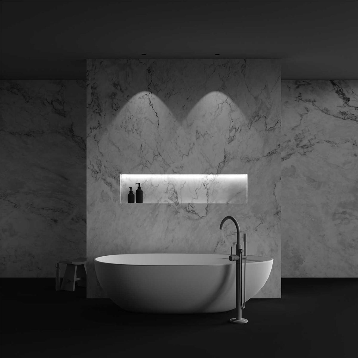 Dip - Spot LED encastré sans bord à enduire en aluminium