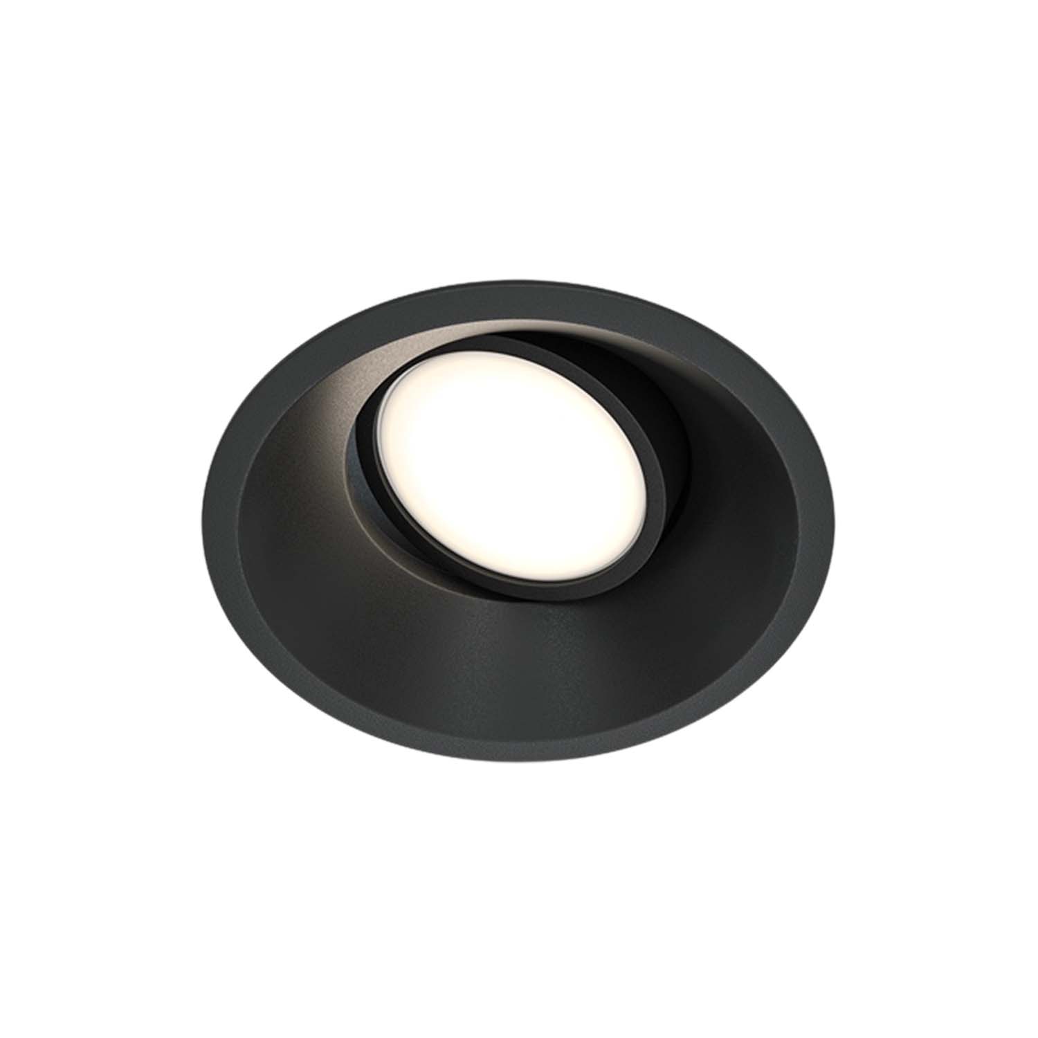 DOT - Modern round recessed spotlight, black or white, 85mm