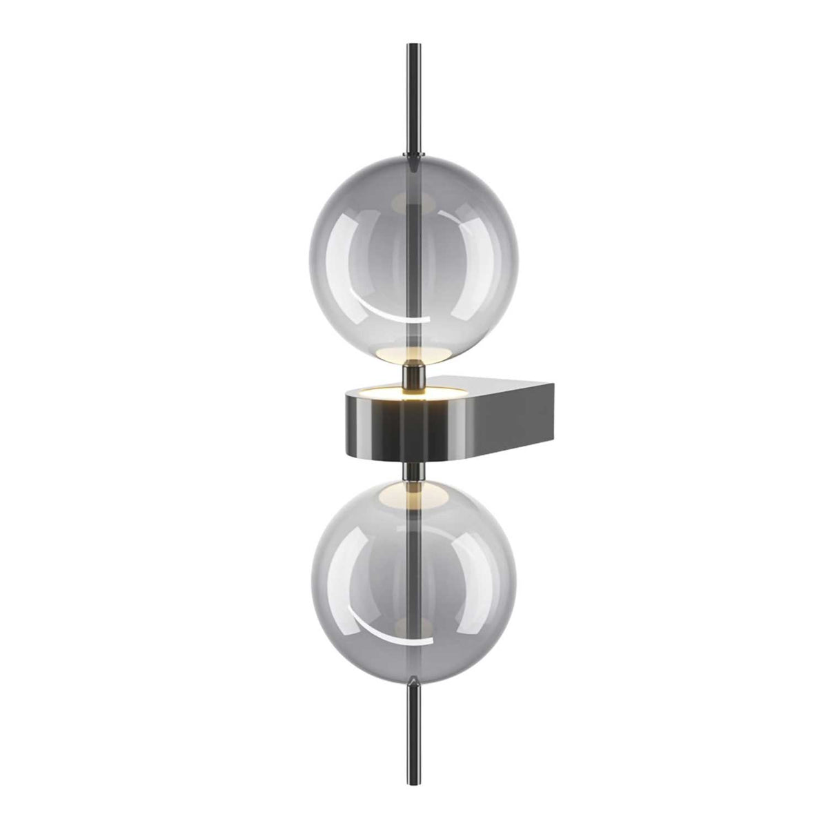 Double Moon - Applique murale LED en verre et métal