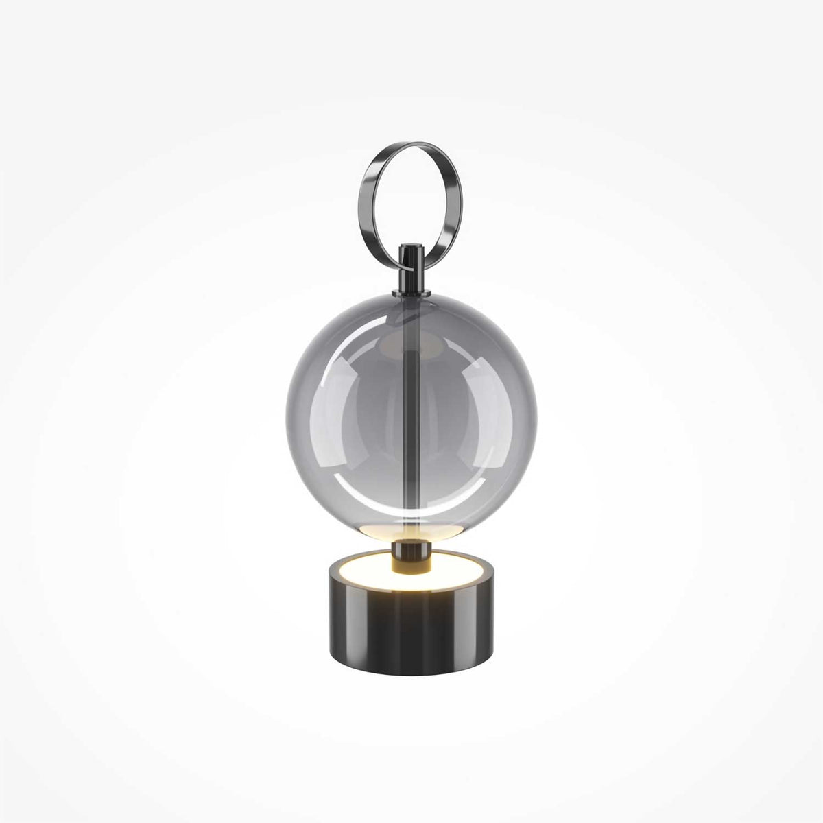 Double Moon - Lampe à poser rechargeable en verre et métal