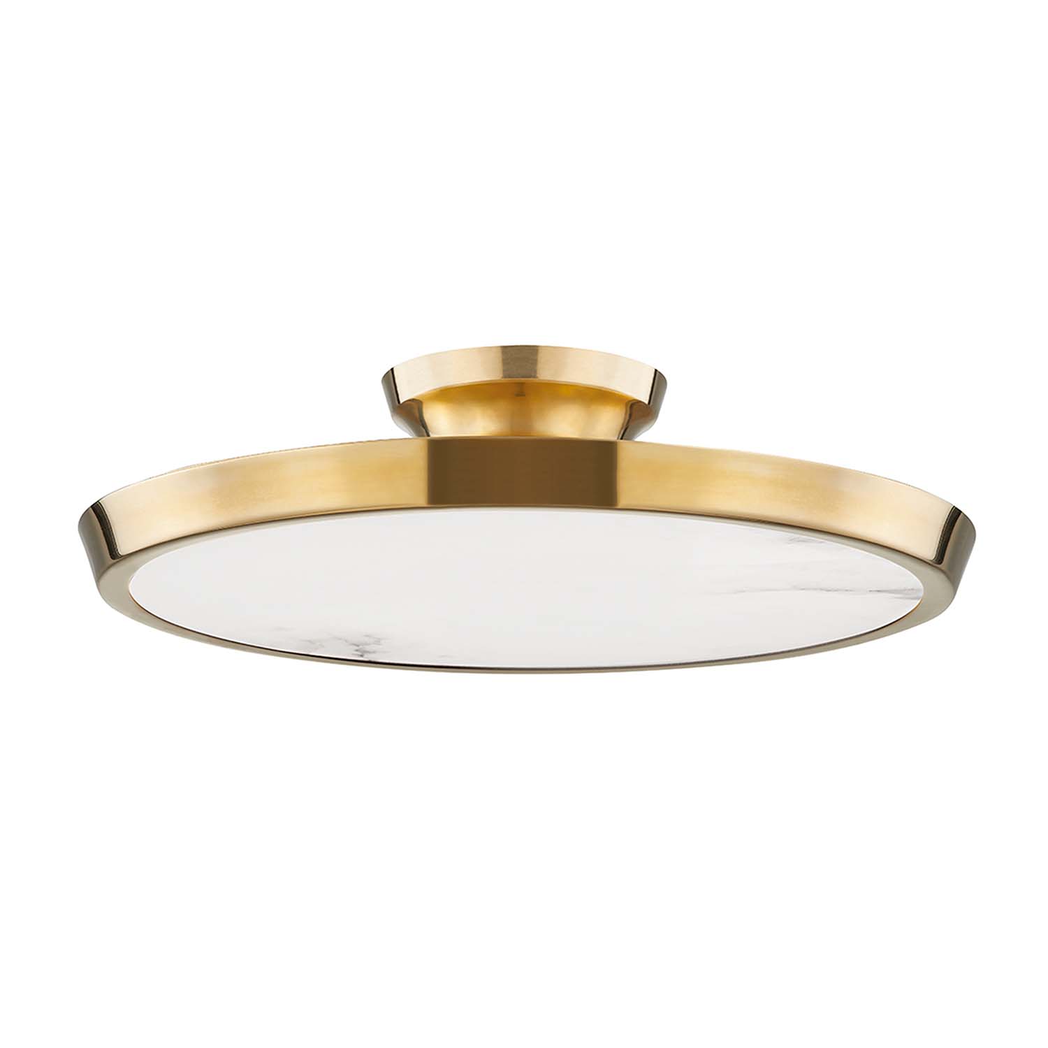 DRAPER - Art Deco Gold and Marble Circular Ceiling Light