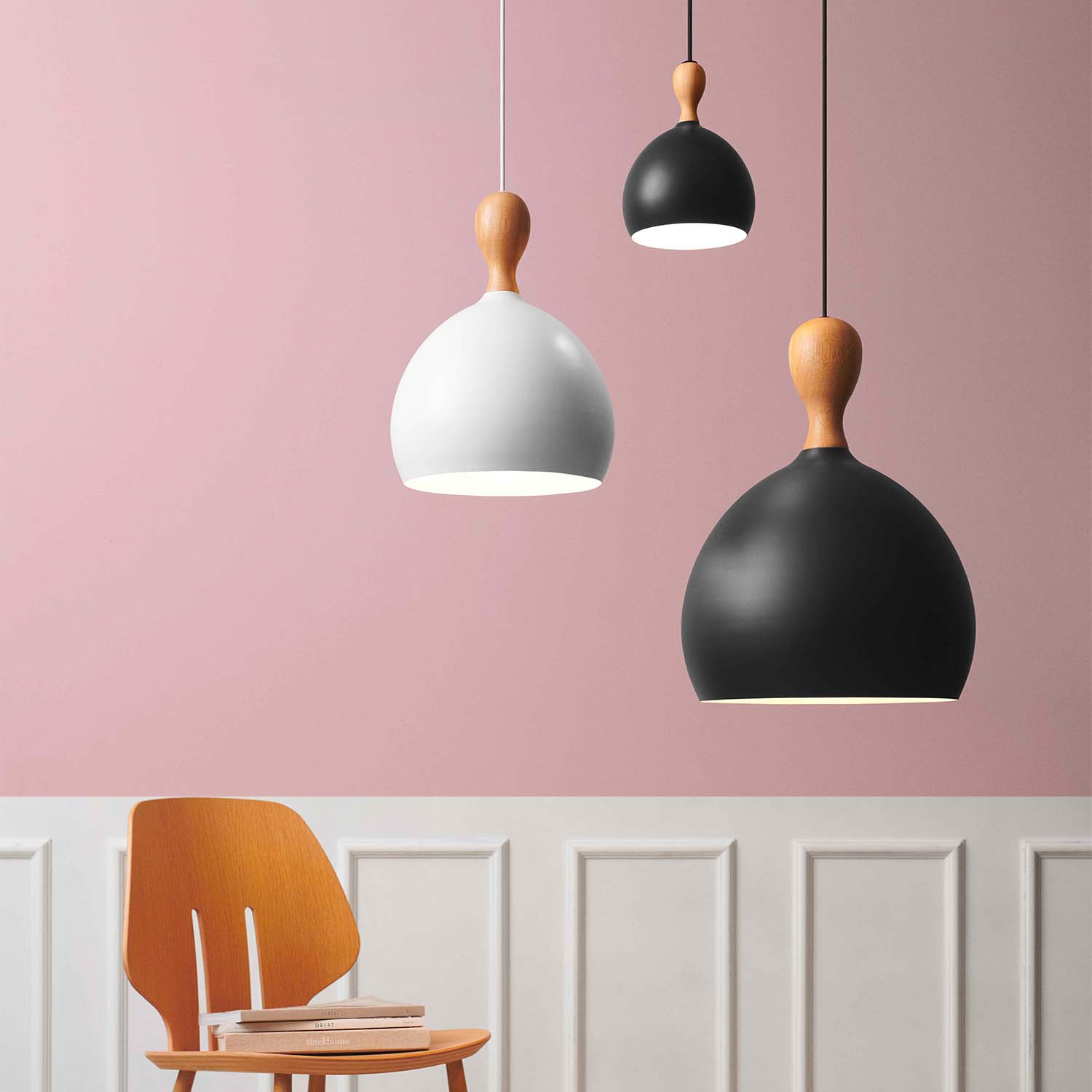 DUEODDE - Suspension scandinave en métal et bois