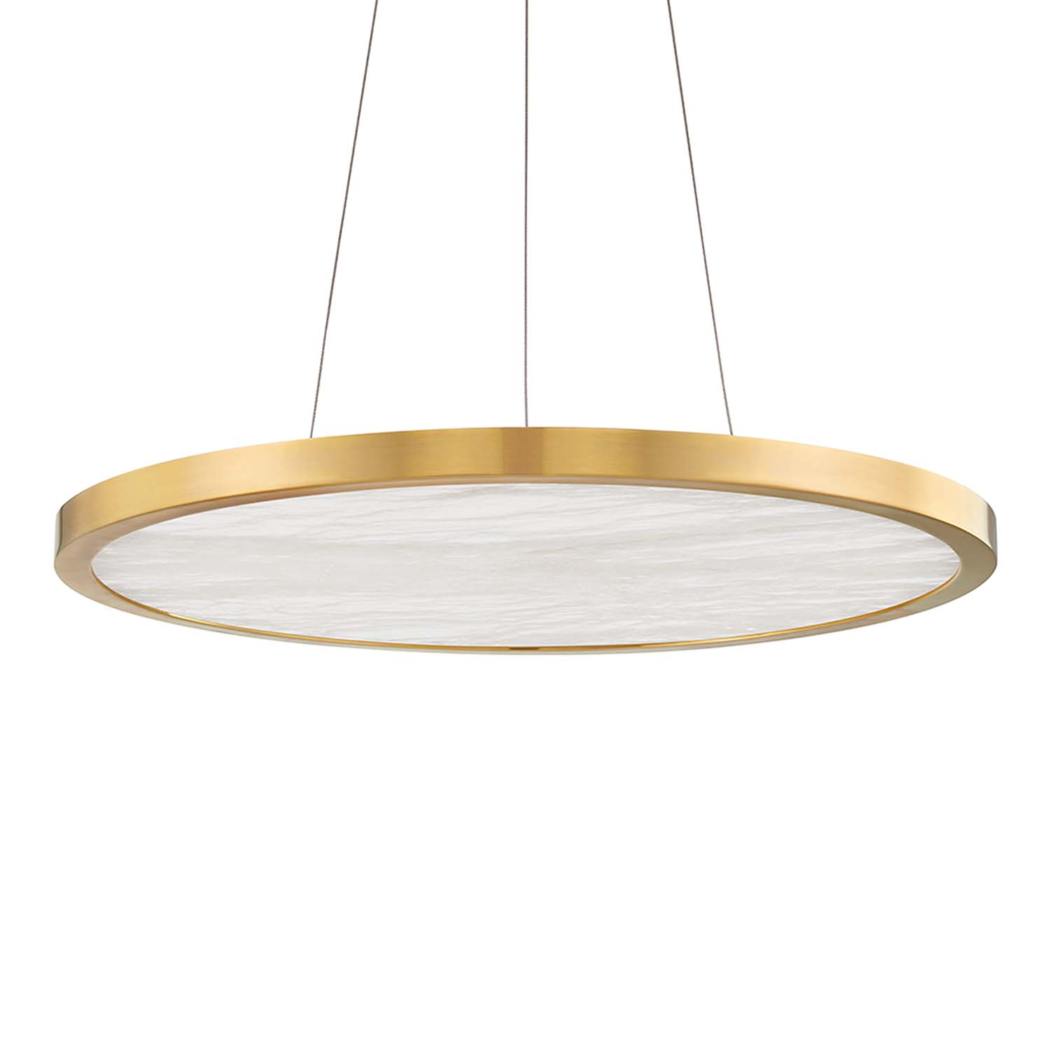 EASTPORT - Art Deco Gold and Marble Circular Pendant