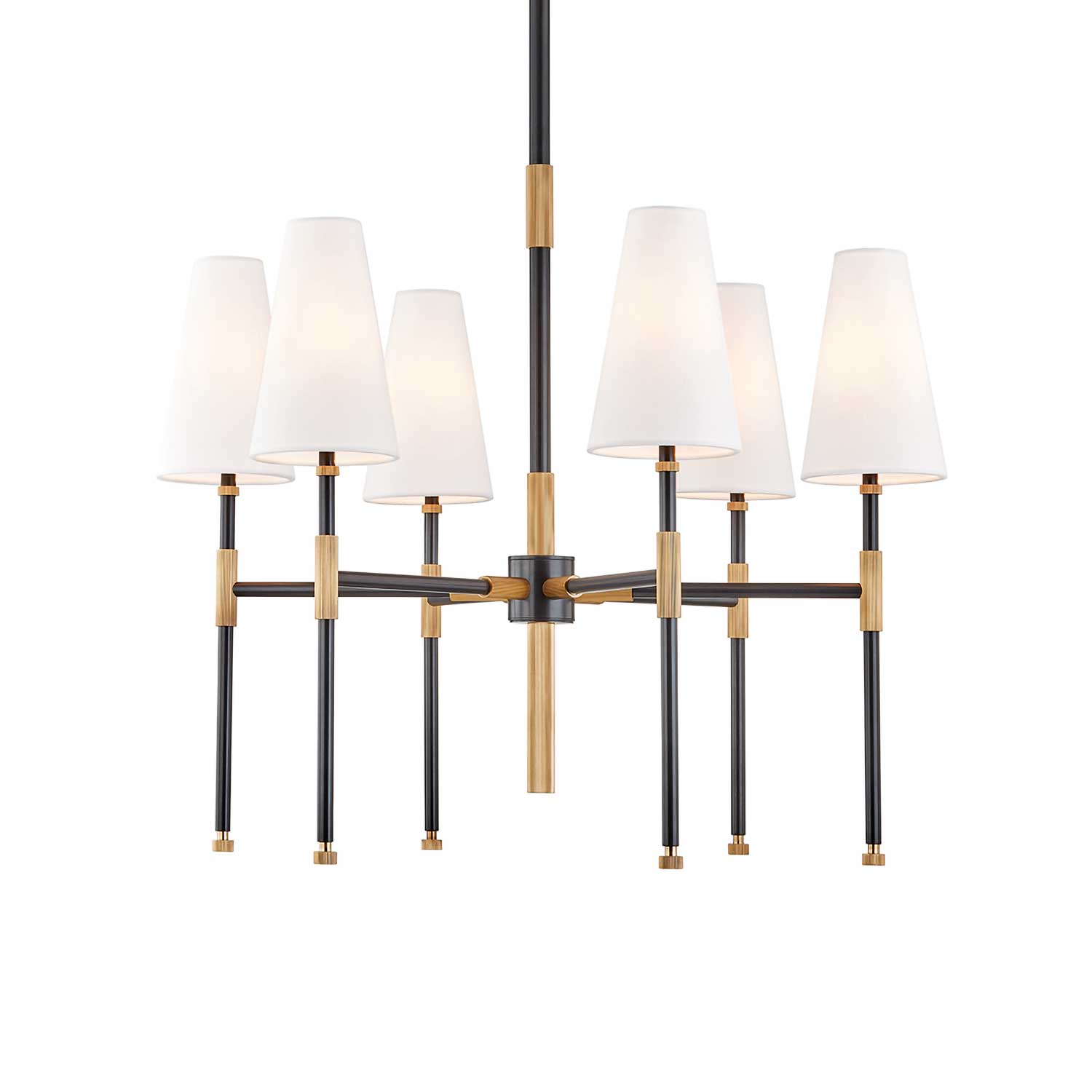 Bowery - Chic brass or steel pendant light for living room