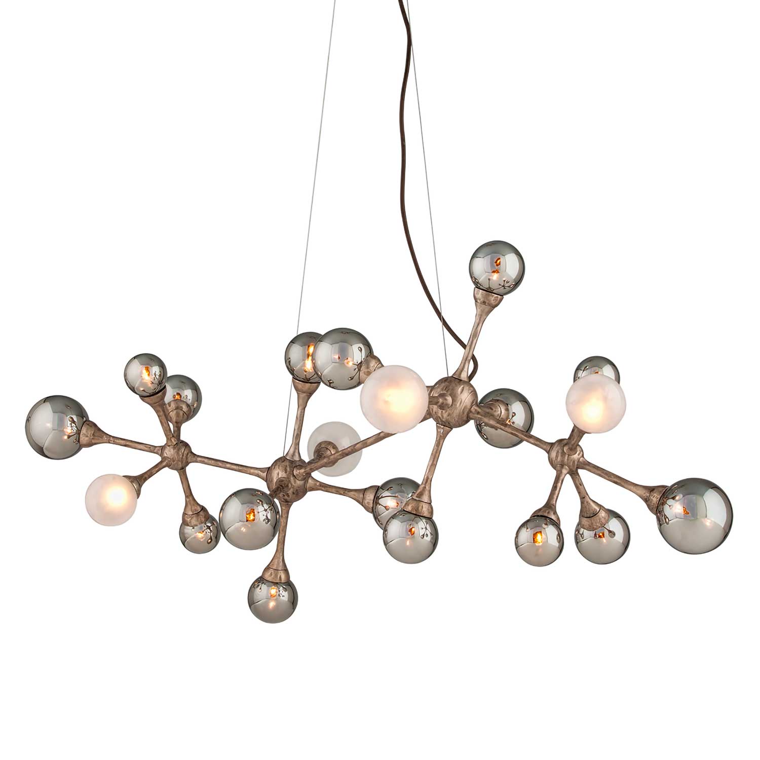 Element - Suspension atome en verre et acier pour salle à manger