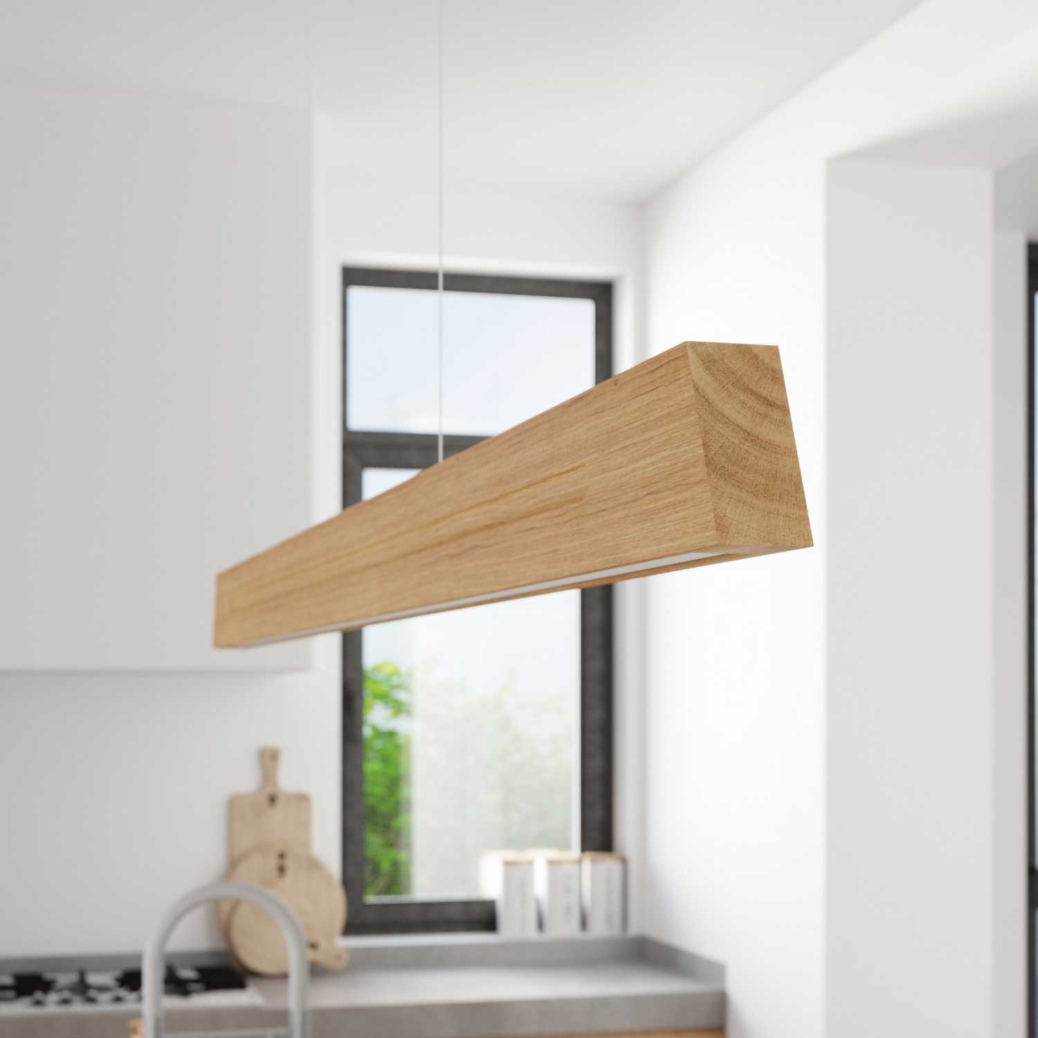 Enir - Lustre LED en bois pour salle à manger scandinave