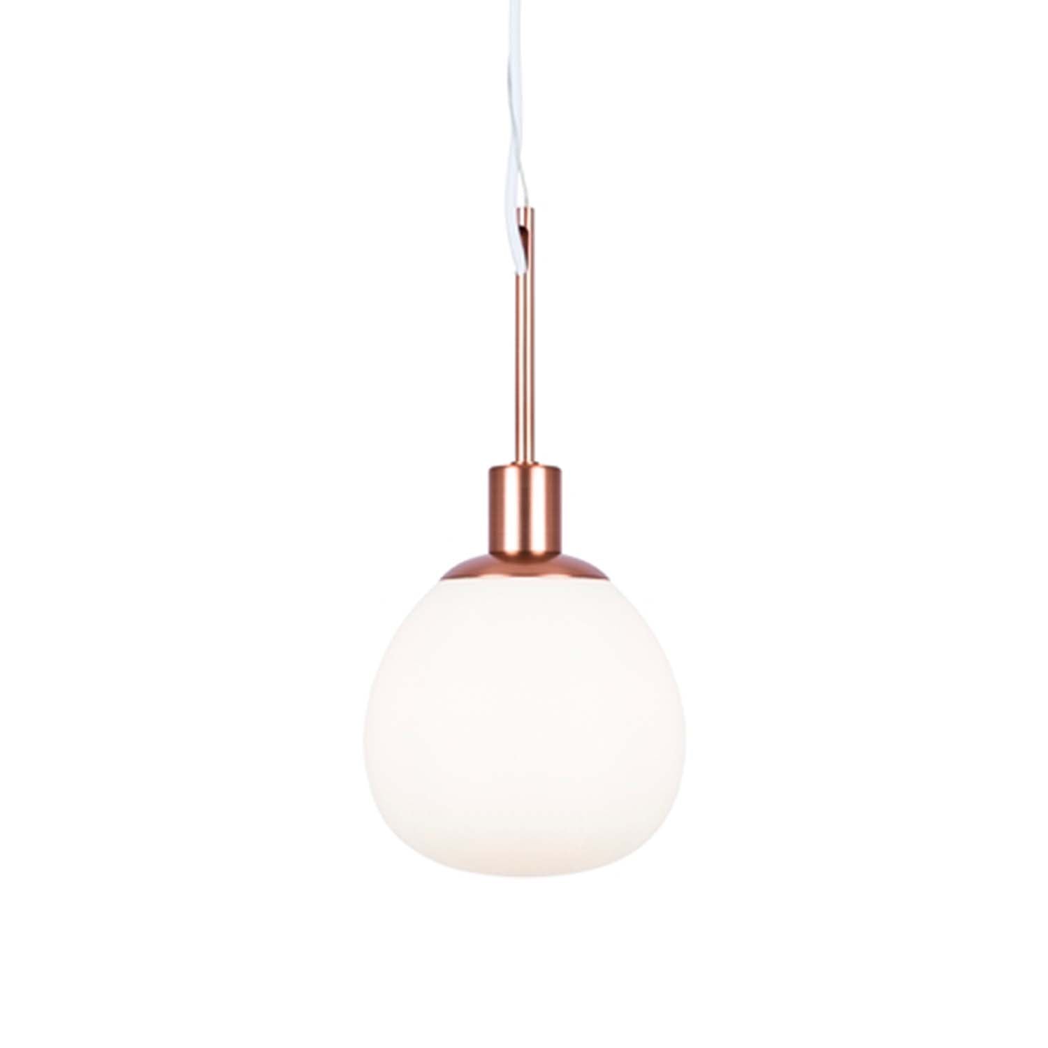 ERICH - Vintage pendant light with opaque glass ball