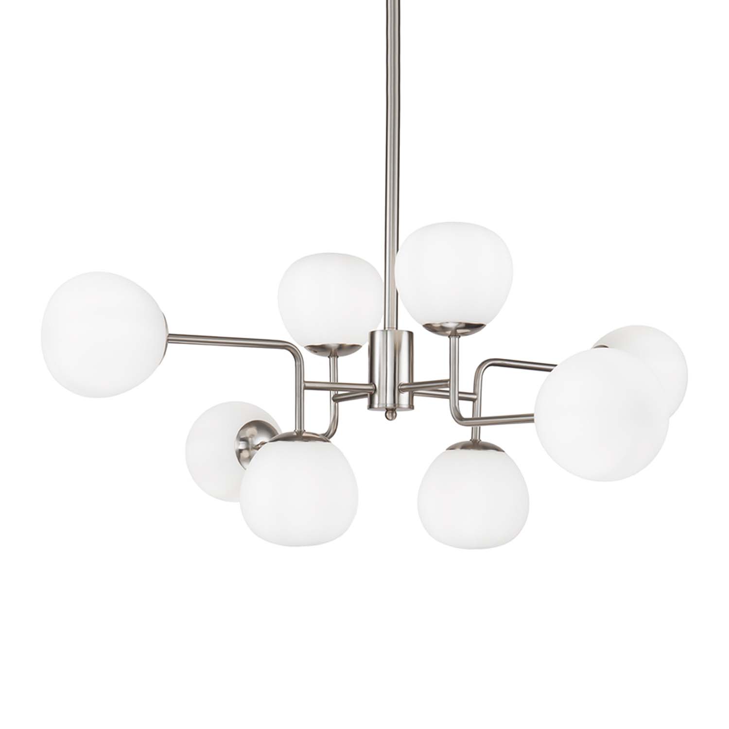 ERICH A - Gold or chrome art deco pendant lamp with glass balls