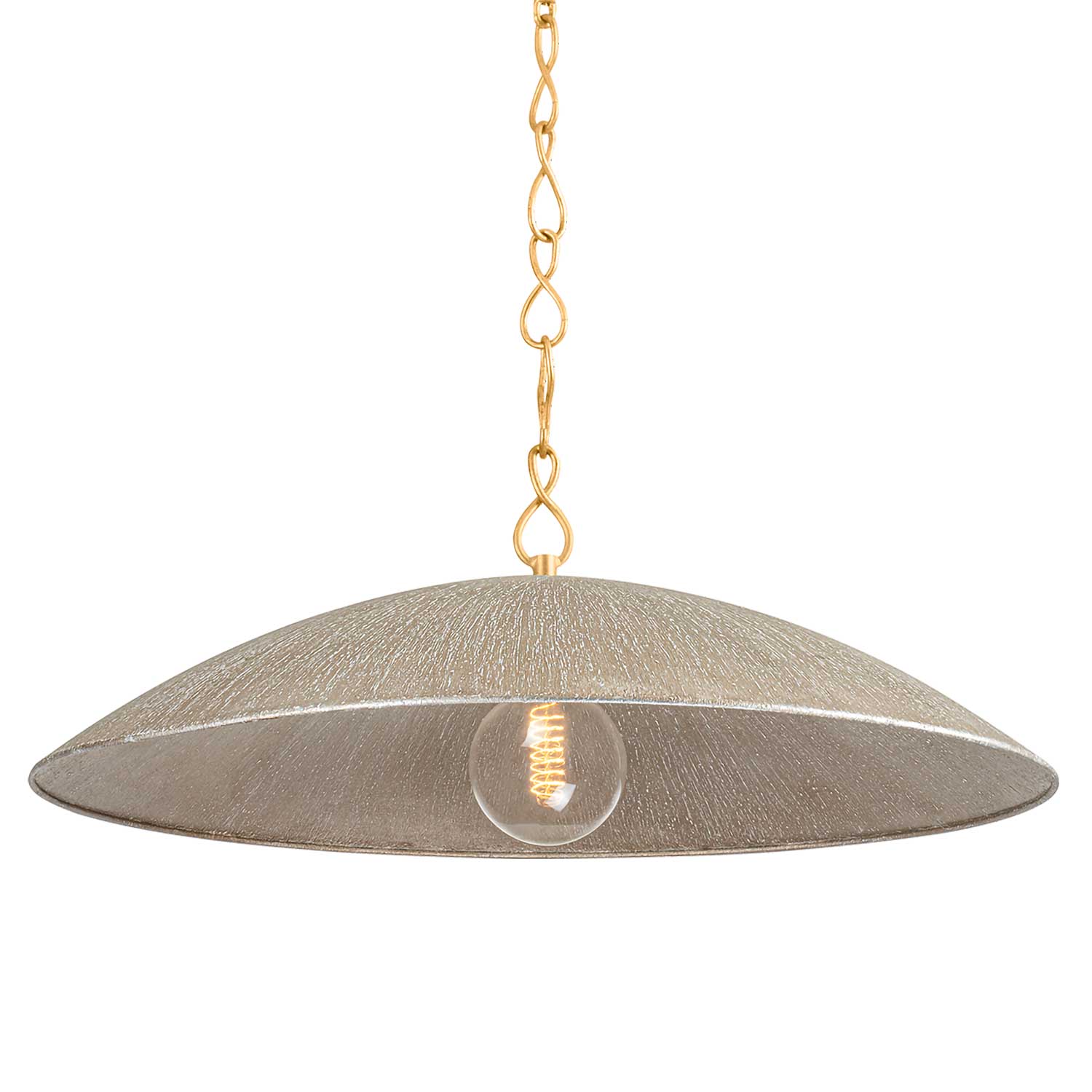 Eve - Lustre coupole en acier doré design contemporain