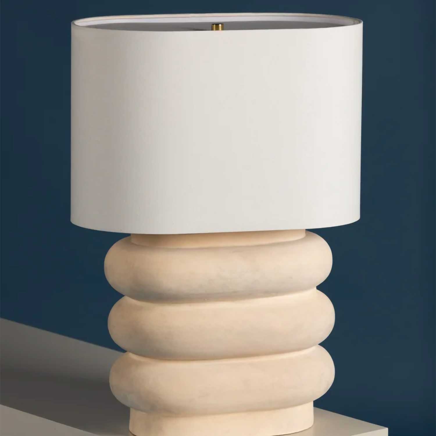 Ewing - Lampe de chevet en céramique et lin pour chambre japandi
