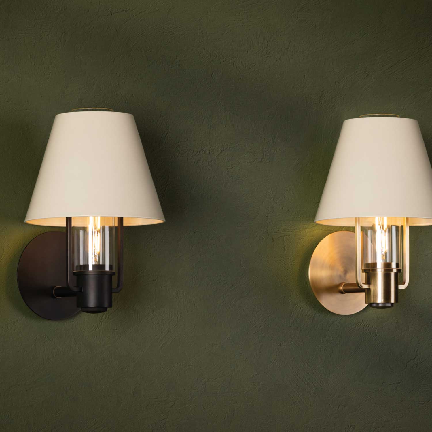 Kindle - Industrial wall light in brass or bronze