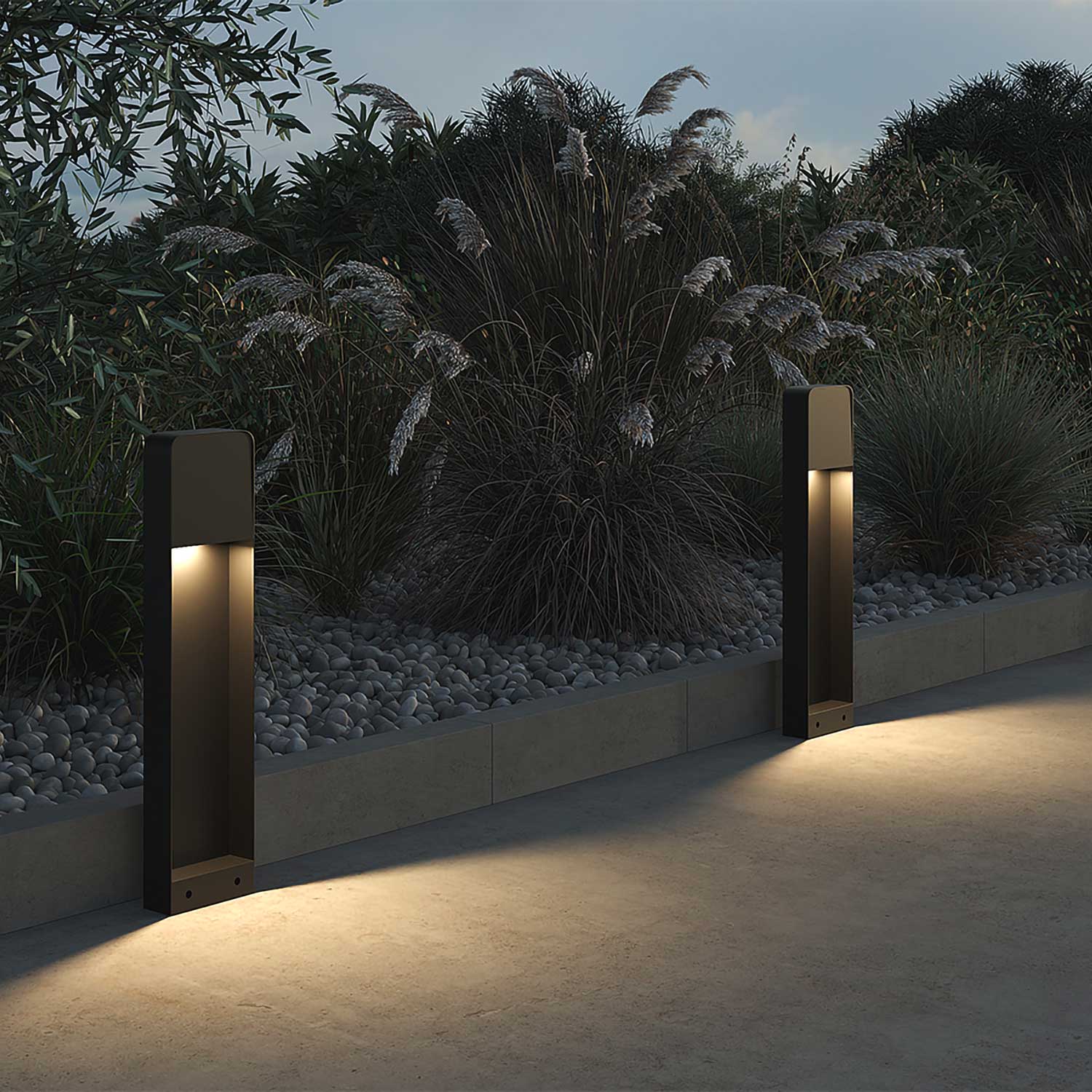 Porte - Borne LED lumineuse moderne design d'extérieur