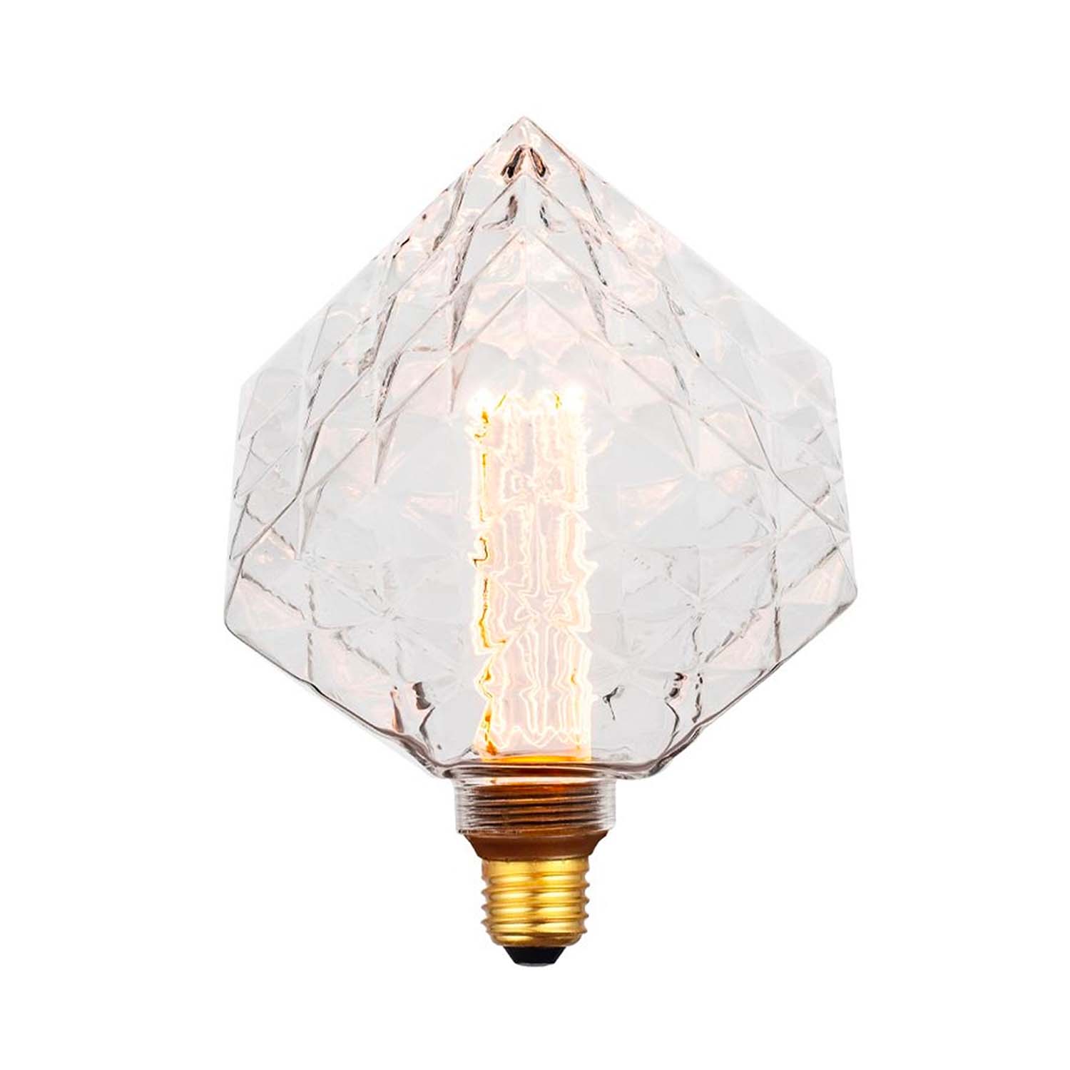 Facet Square - Ampoule LED E27 transparente à facettes