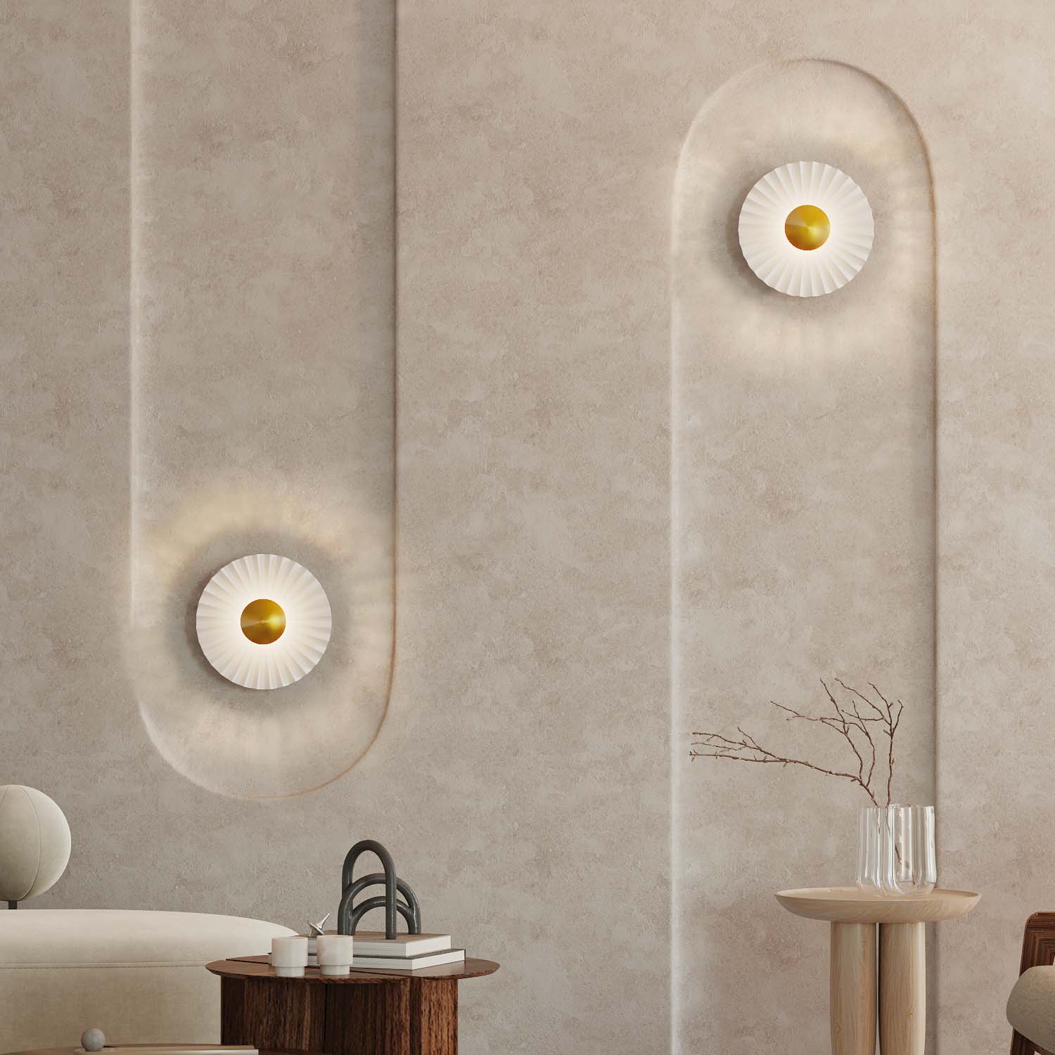 FIORE - Round flower-shaped wall light