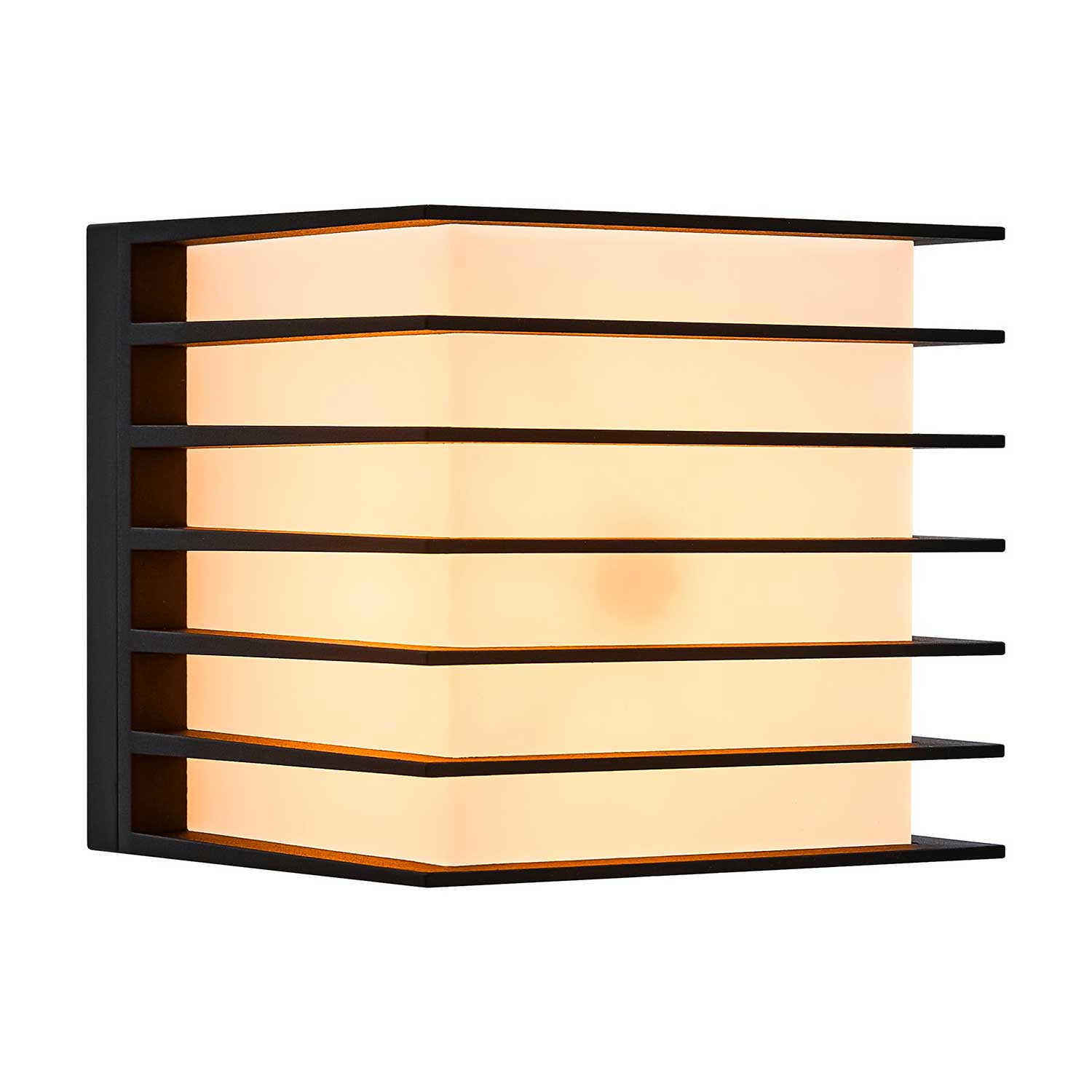 Fluctus - Aplique de pared de acero negro para exterior moderno